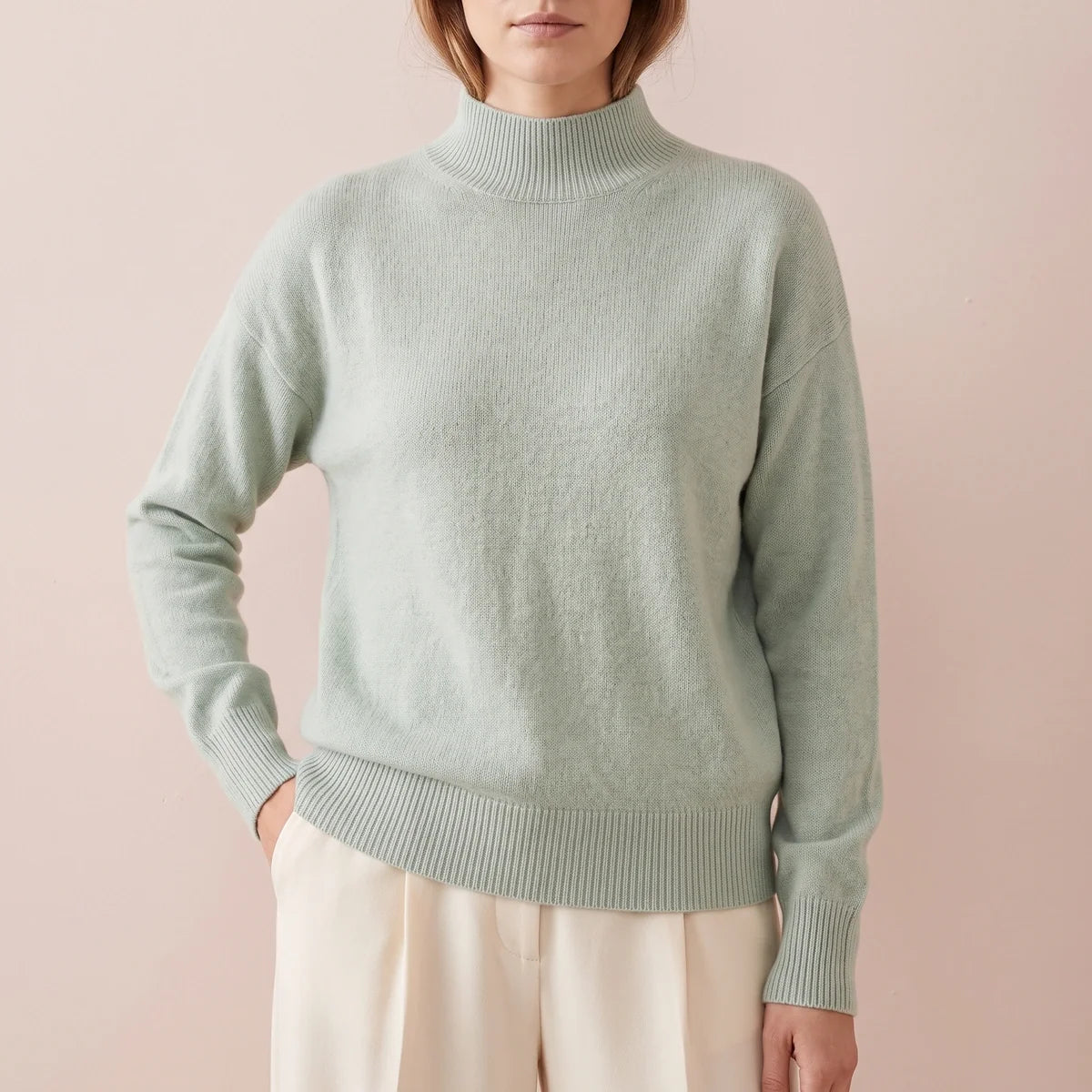 Martina Smooth Knit Mock Neck Relaxed Sweater