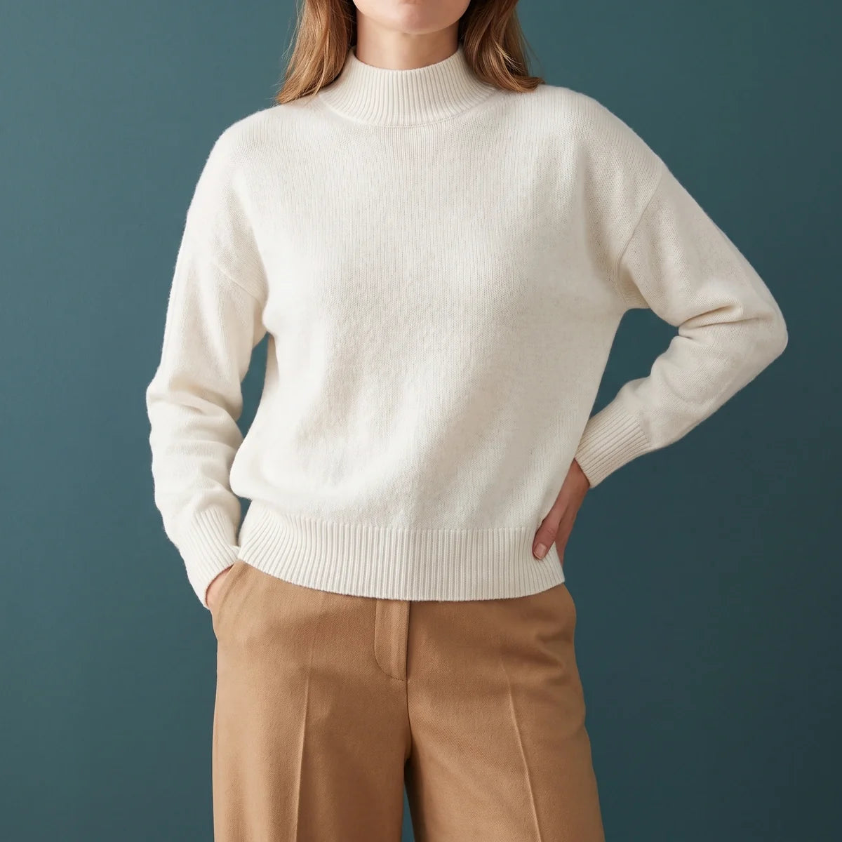 Martina Smooth Knit Mock Neck Relaxed Sweater