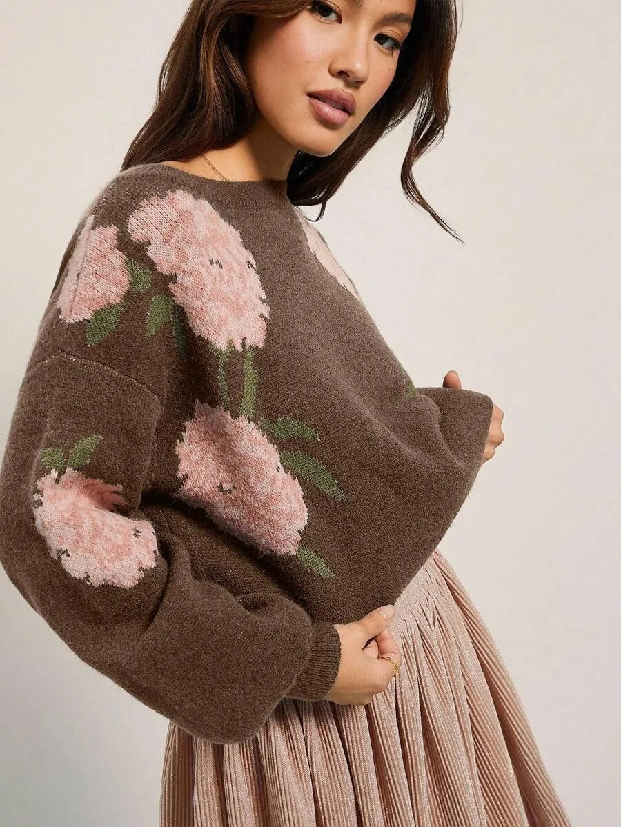 Martina | Women's Soft Knit Floral Sweater