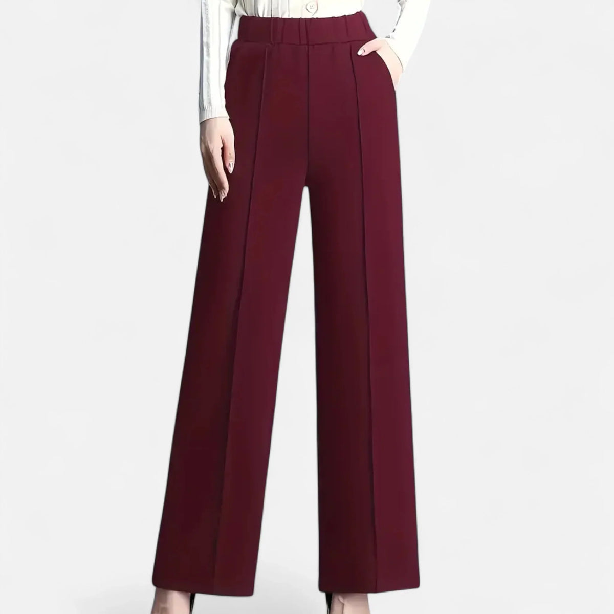 Maureen | Women's High Waisted Wide Leg Trouser with Side Pockets