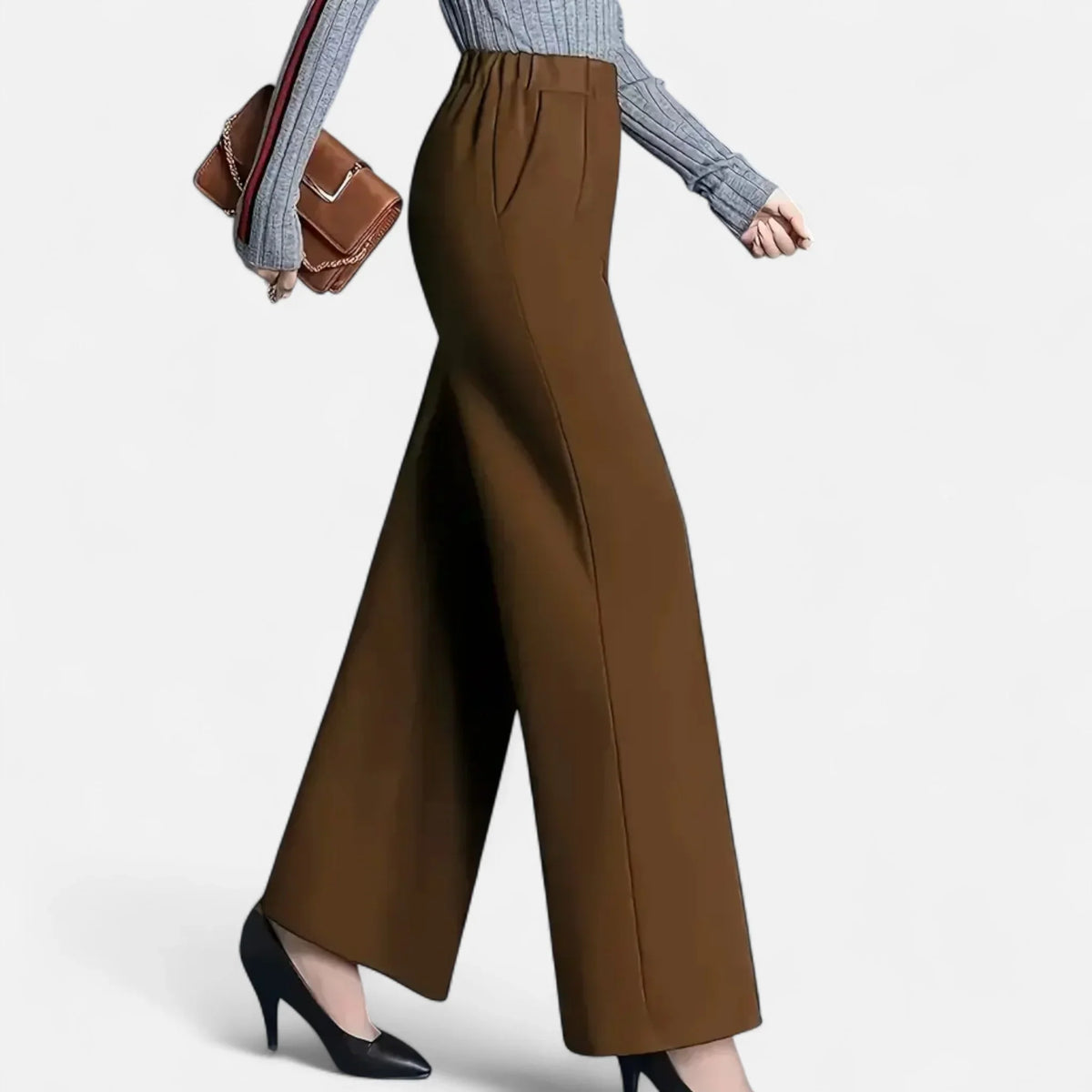 Maureen | Women's High Waisted Wide Leg Trouser with Side Pockets