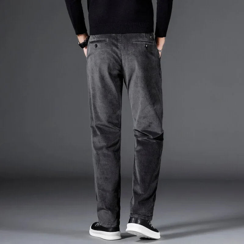 Women's corduroy zip-up straight leg pants