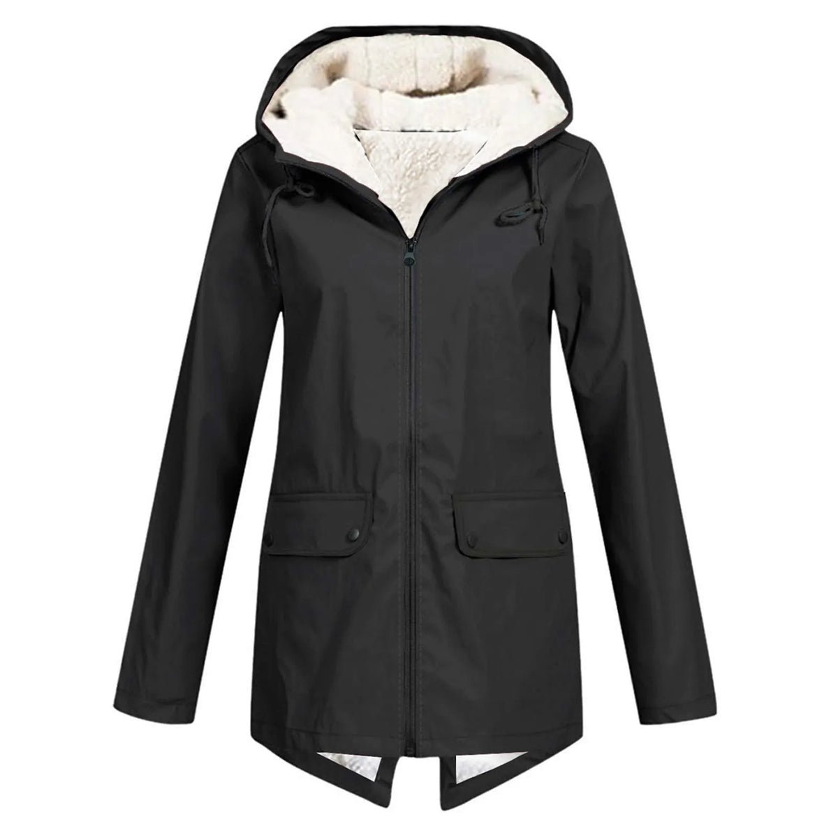 Melissa | Women's Longline Sherpa Lined Hooded Jacket with Waterproof Outer