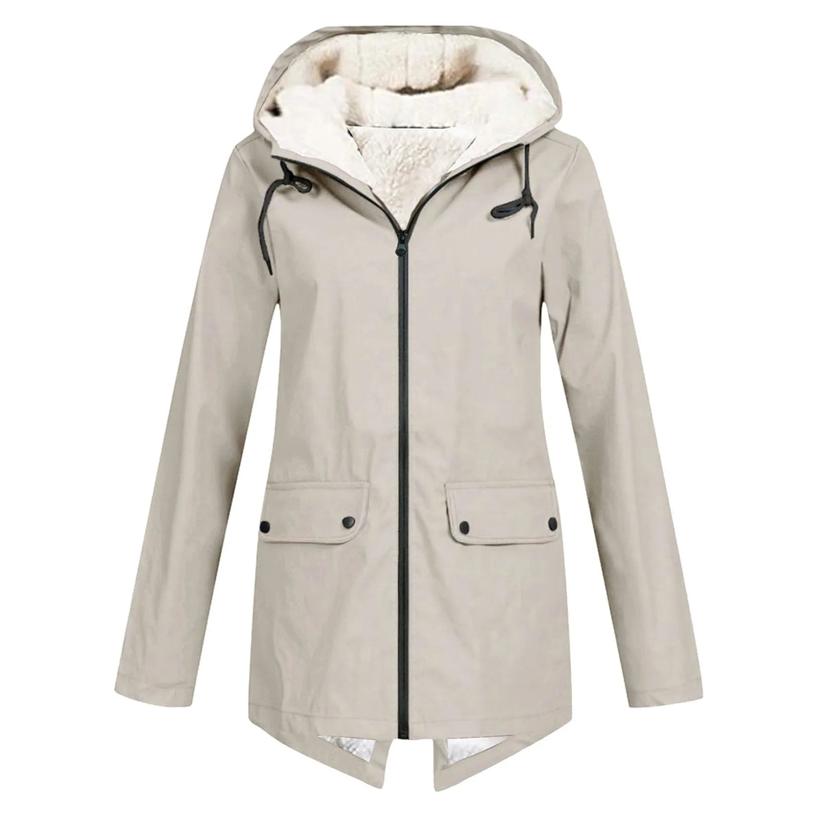 Melissa | Women's Longline Sherpa Lined Hooded Jacket with Waterproof Outer