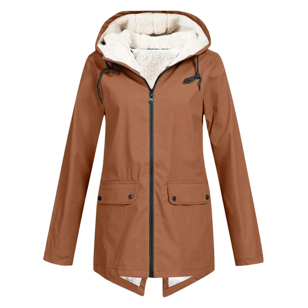 Melissa | Women's Longline Sherpa Lined Hooded Jacket with Waterproof Outer