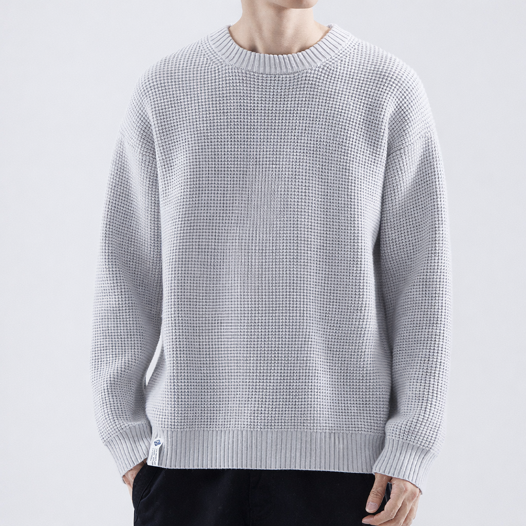 Adrian | Mens Textured Crewneck Sweater — Minimalist Winter Knit in 6 Colors XS–2XL | Westmere