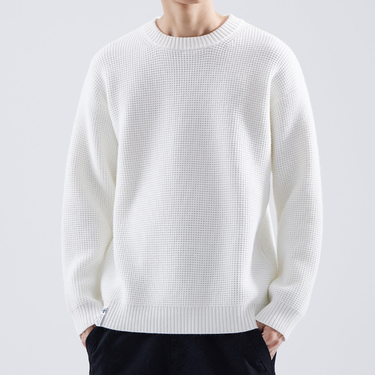 Adrian | Mens Textured Crewneck Sweater — Minimalist Winter Knit in 6 Colors XS–2XL | Westmere