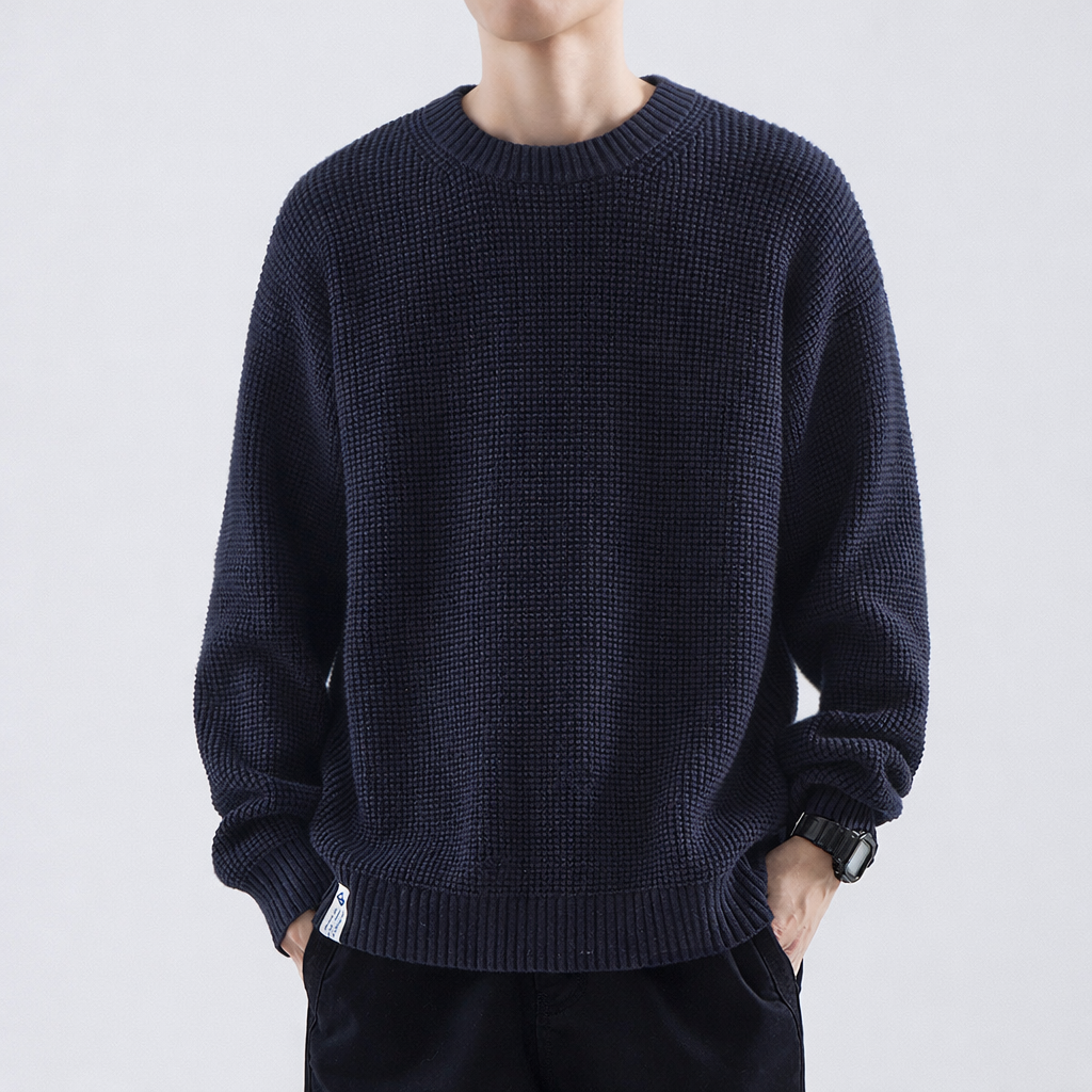 Adrian | Mens Textured Crewneck Sweater — Minimalist Winter Knit in 6 Colors XS–2XL | Westmere