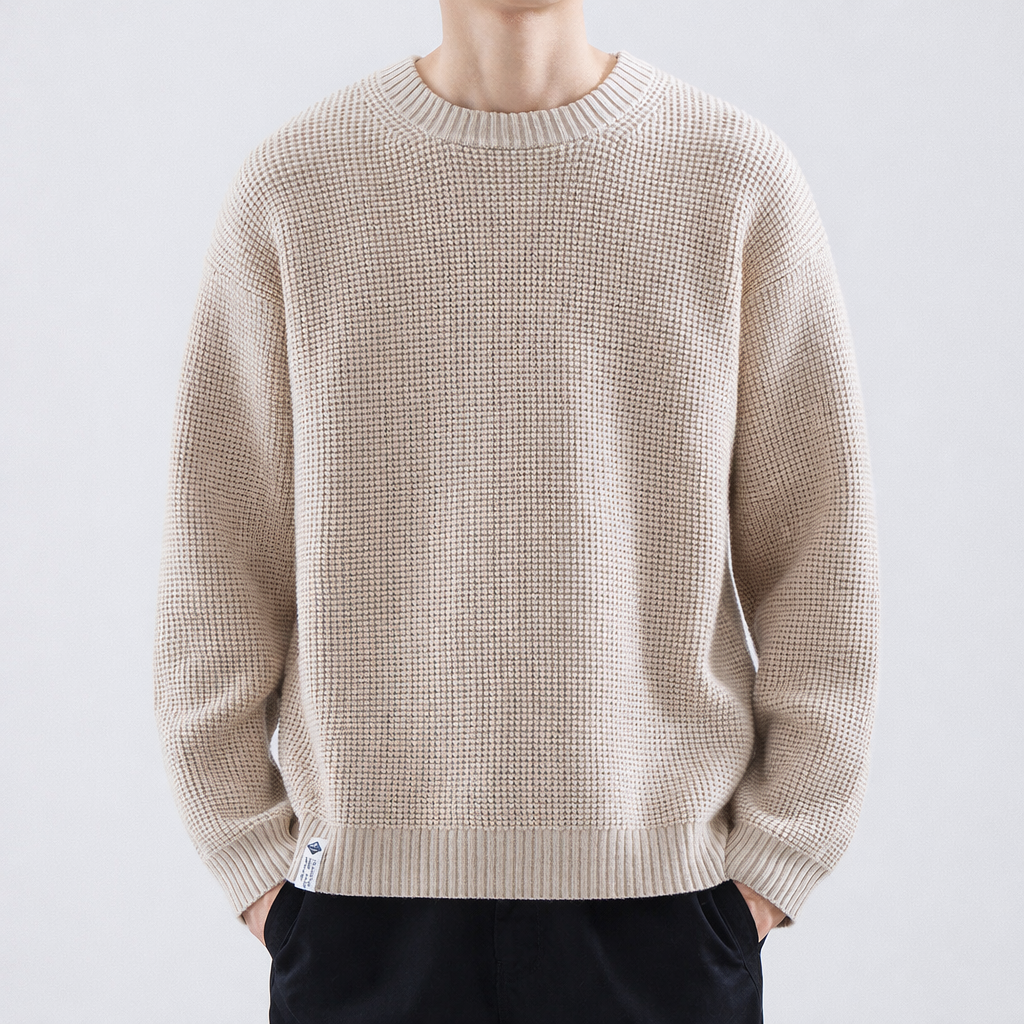 Adrian | Mens Textured Crewneck Sweater — Minimalist Winter Knit in 6 Colors XS–2XL | Westmere