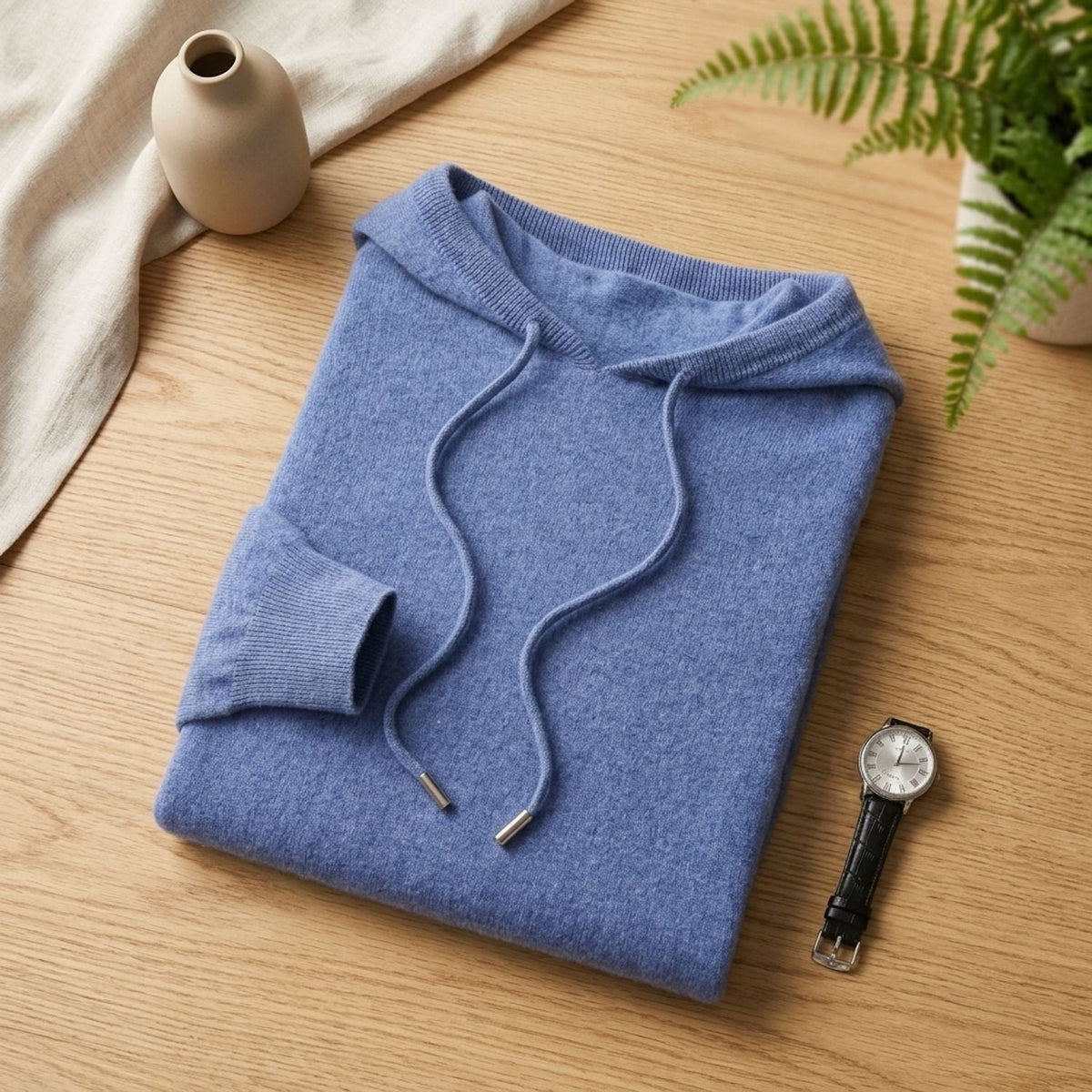 Ethan | Men's Cashmere Hooded Drawstring Pullover Sweater