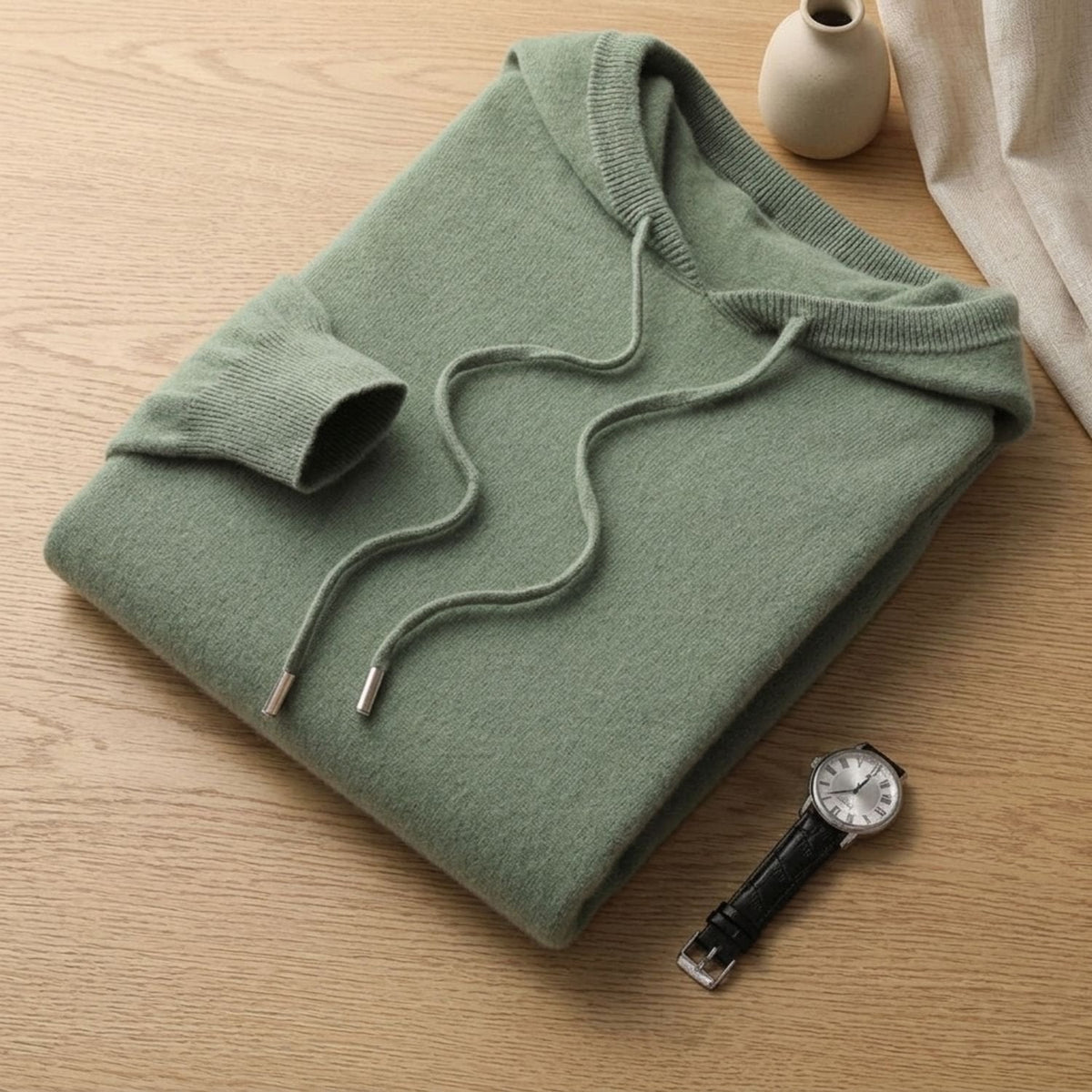 Ethan | Men's Cashmere Hooded Drawstring Pullover Sweater