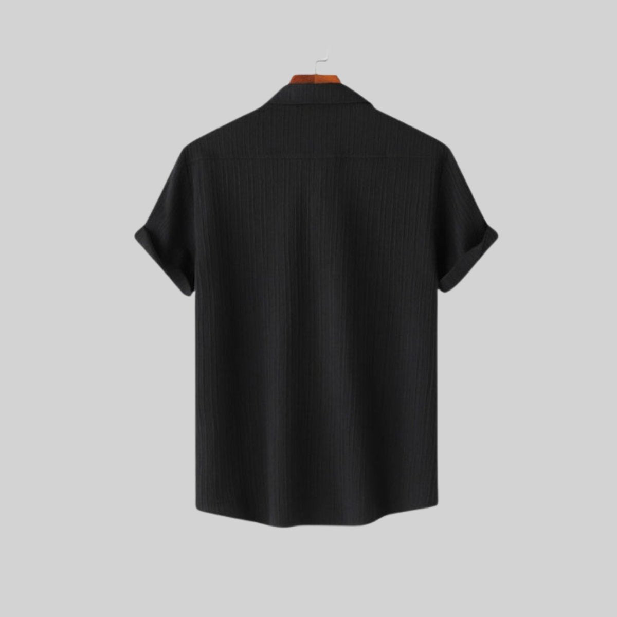 Men's Casual Short-Sleeve Button-Up Textured Shirt