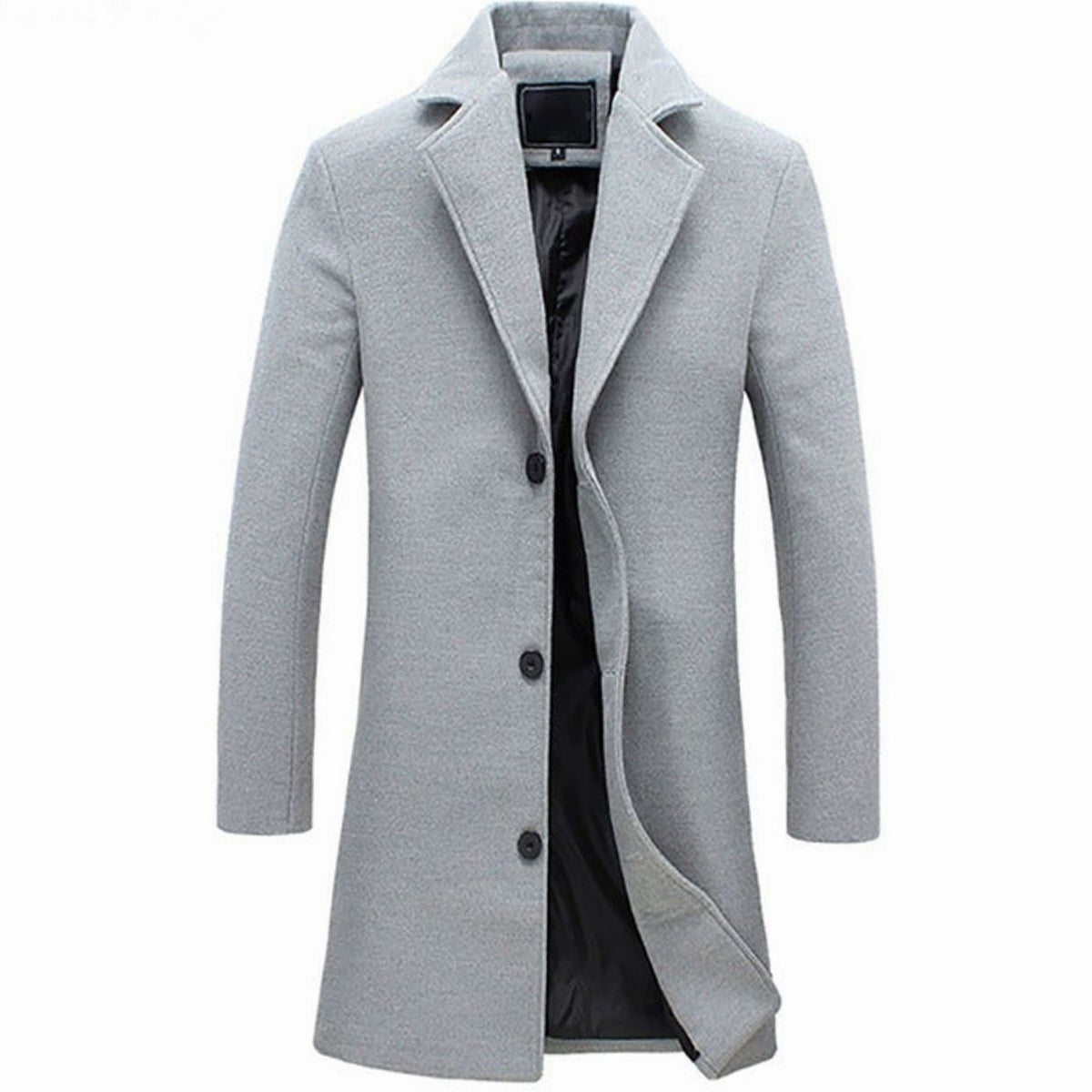 Men's Cold Weather Wool-Blend Tailored Long Trench Coat