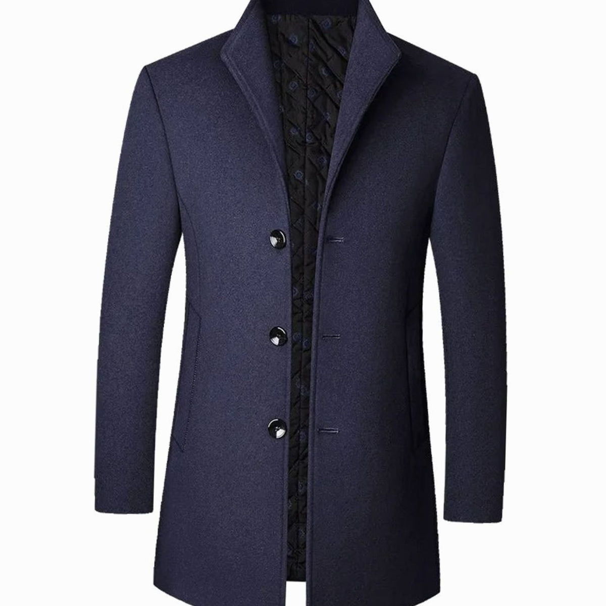Men's Cold Weather Wool Single-Breasted Overcoat