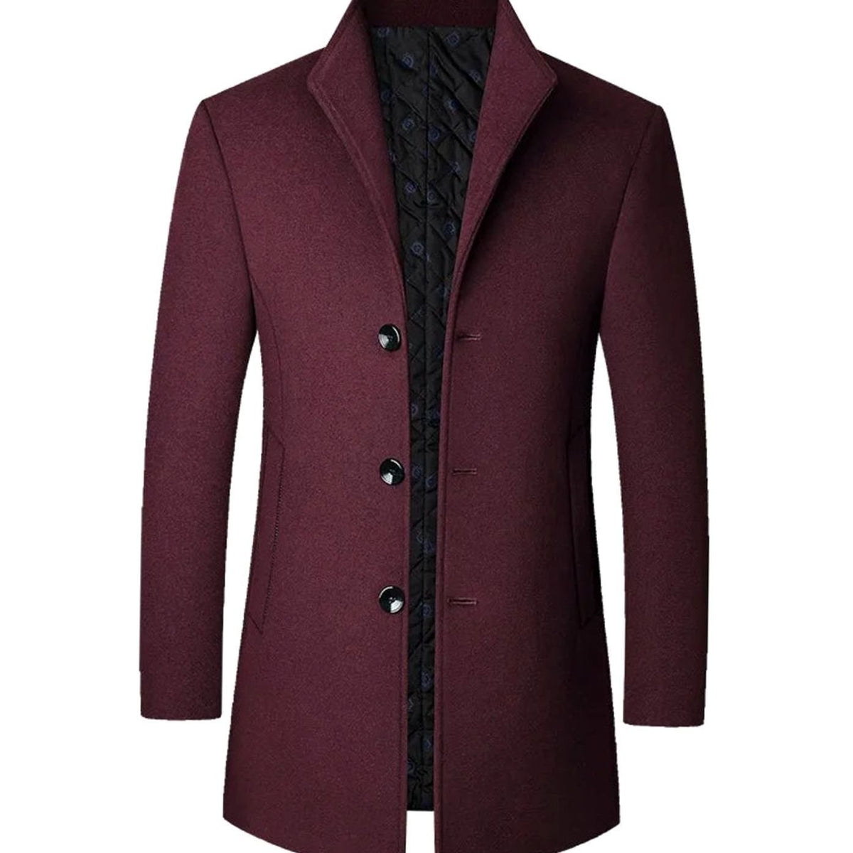 Men's Cold Weather Wool Single-Breasted Overcoat