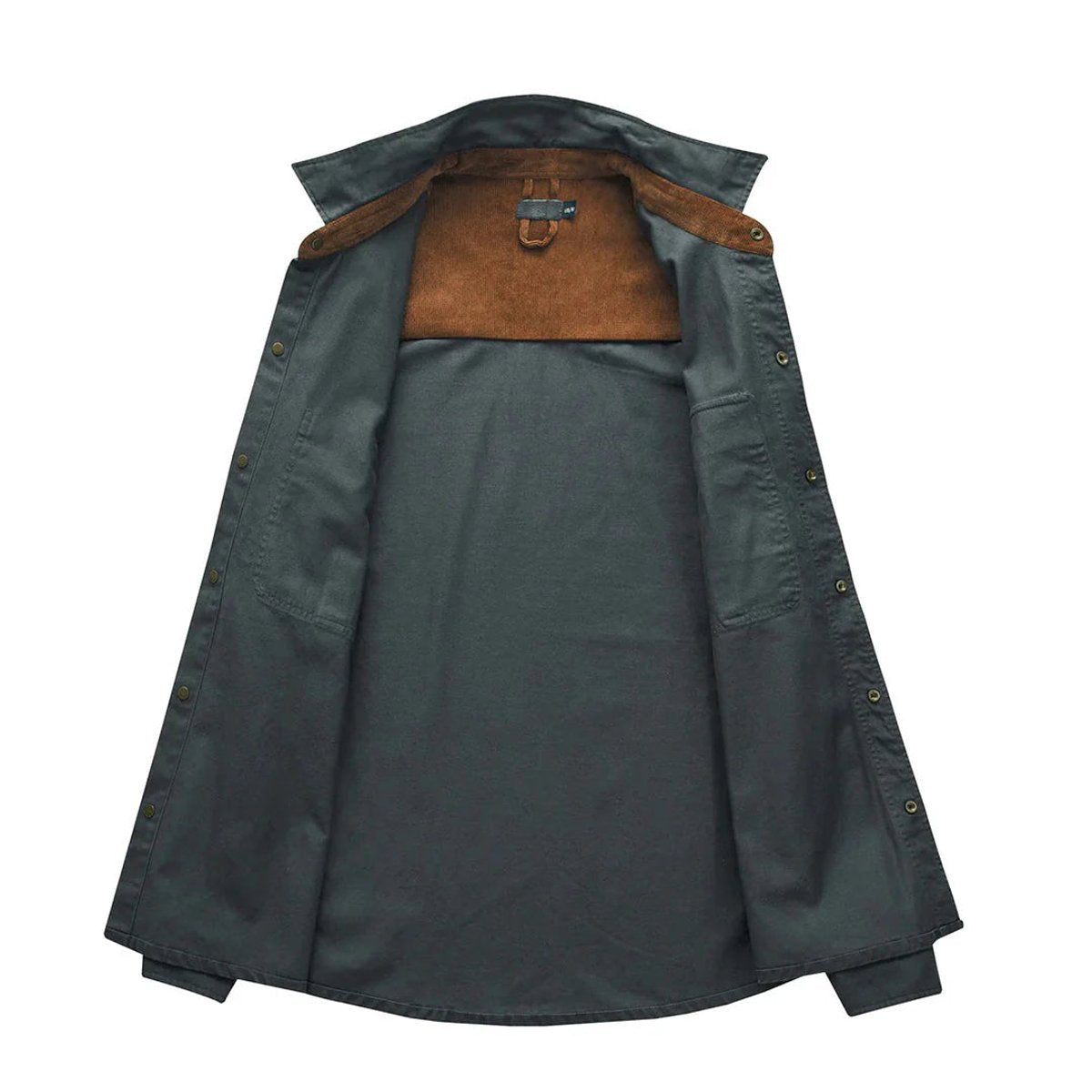Men's Corduroy-Trim Snap-Button Shirt Jacket