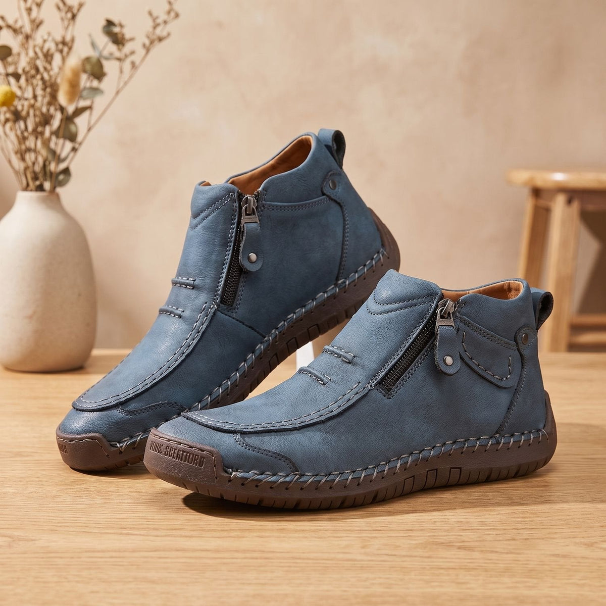 Ryan | Men's Ergonomic Orthopedic Side-Zip Leather Ankle Boots