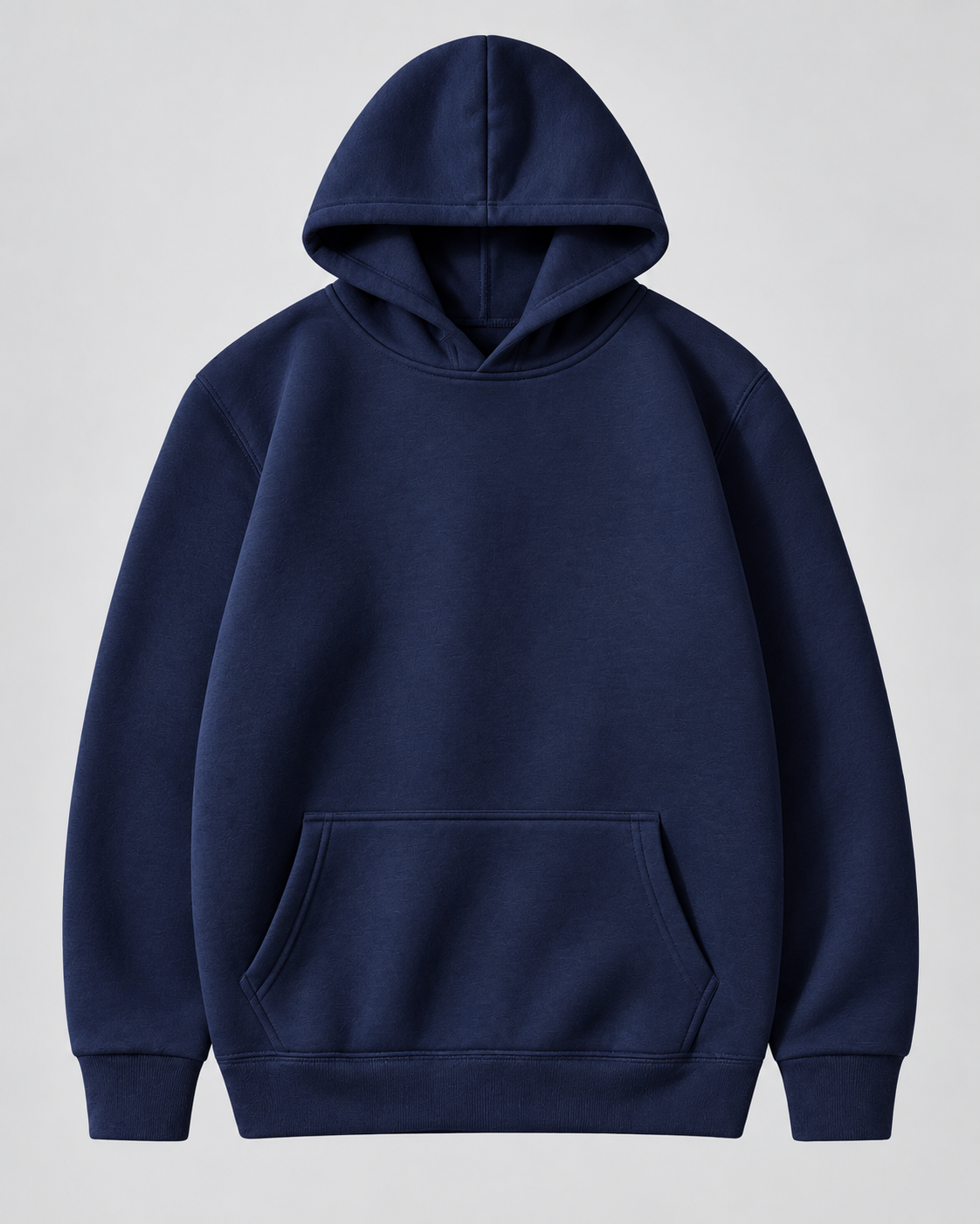 Men's Fleece Pullover Hoodie - Ribbed Cuff Detail