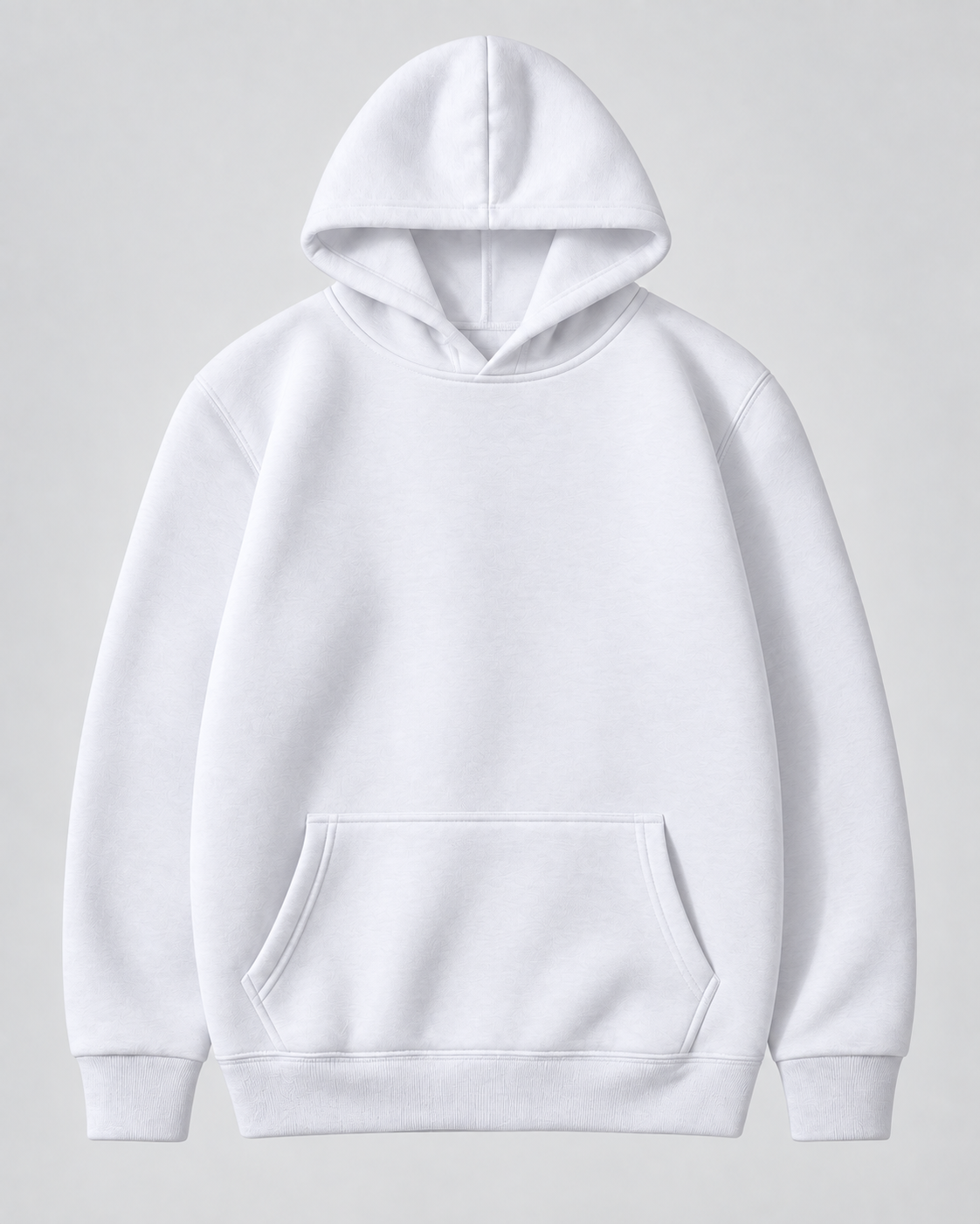 Men's Fleece Pullover Hoodie - Ribbed Cuff Detail