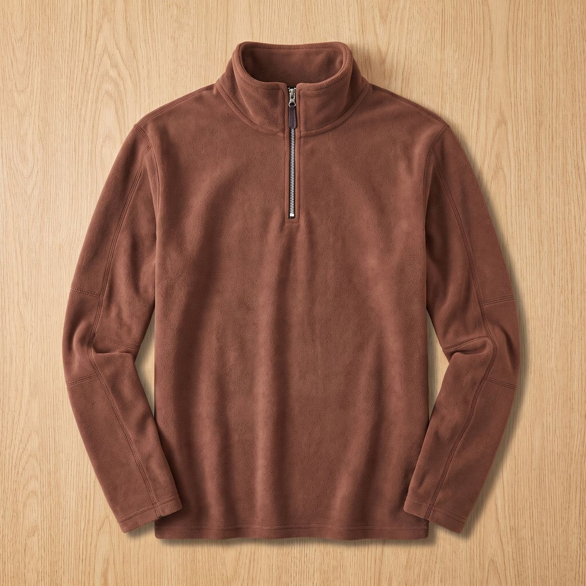 Owen | Men's Fleece Quarter-Zip Stand-Collar Pullover Sweater, Khaki