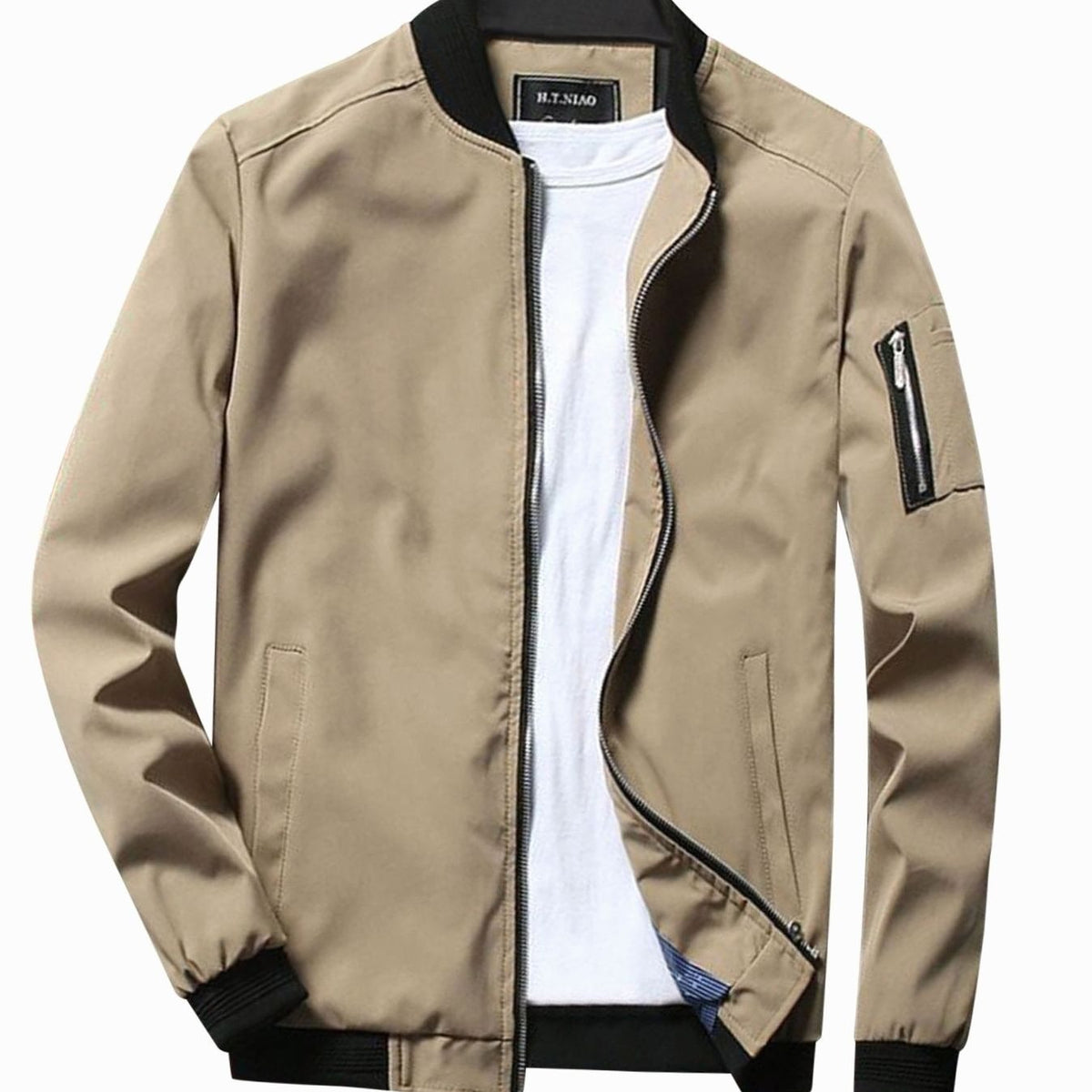 Jackson | Men's Full-Zip Bomber Front Jacket Ribbed-Collar Lightweight