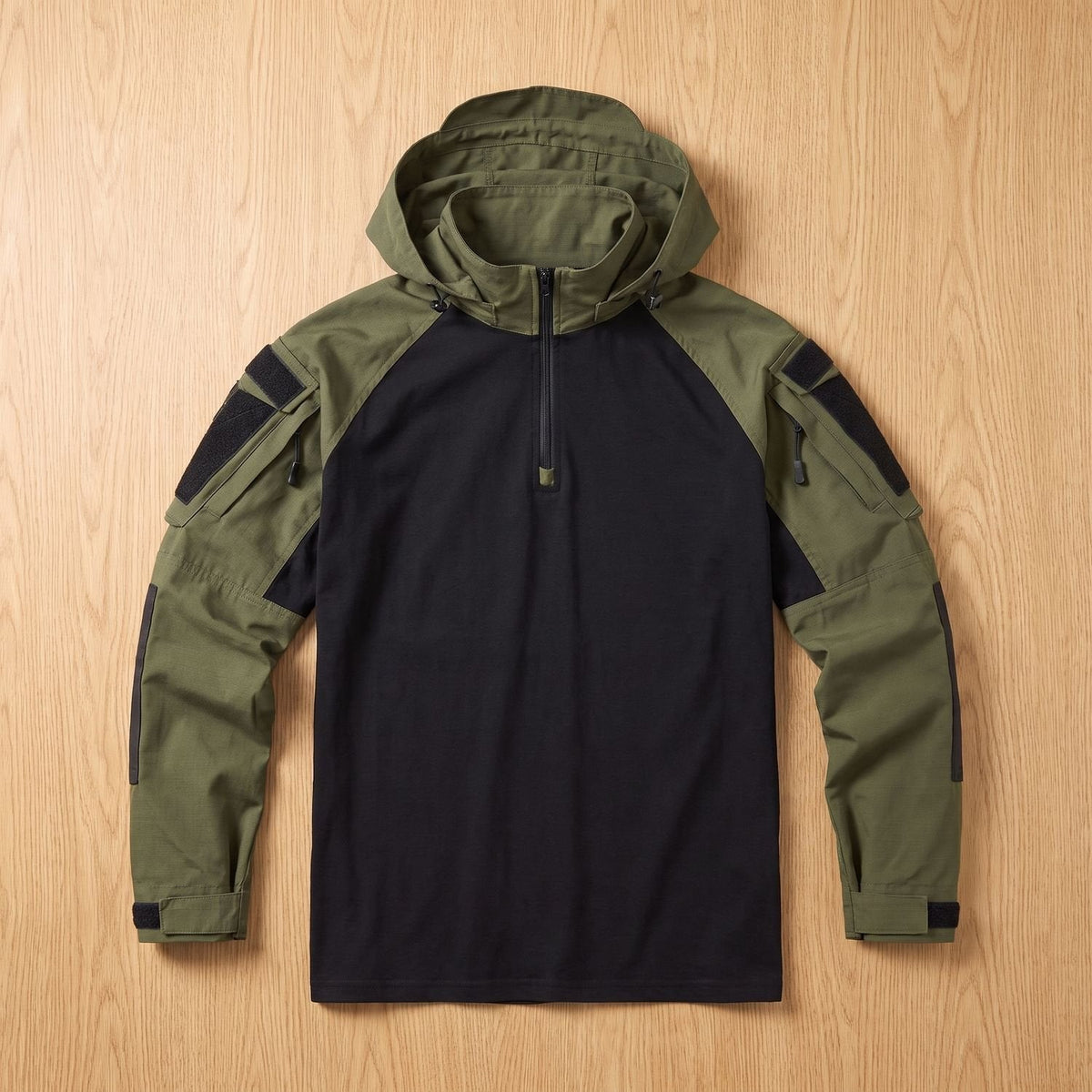 Henry | Men's Military Tactical Softshell Hooded Quarter-Zip Jacket