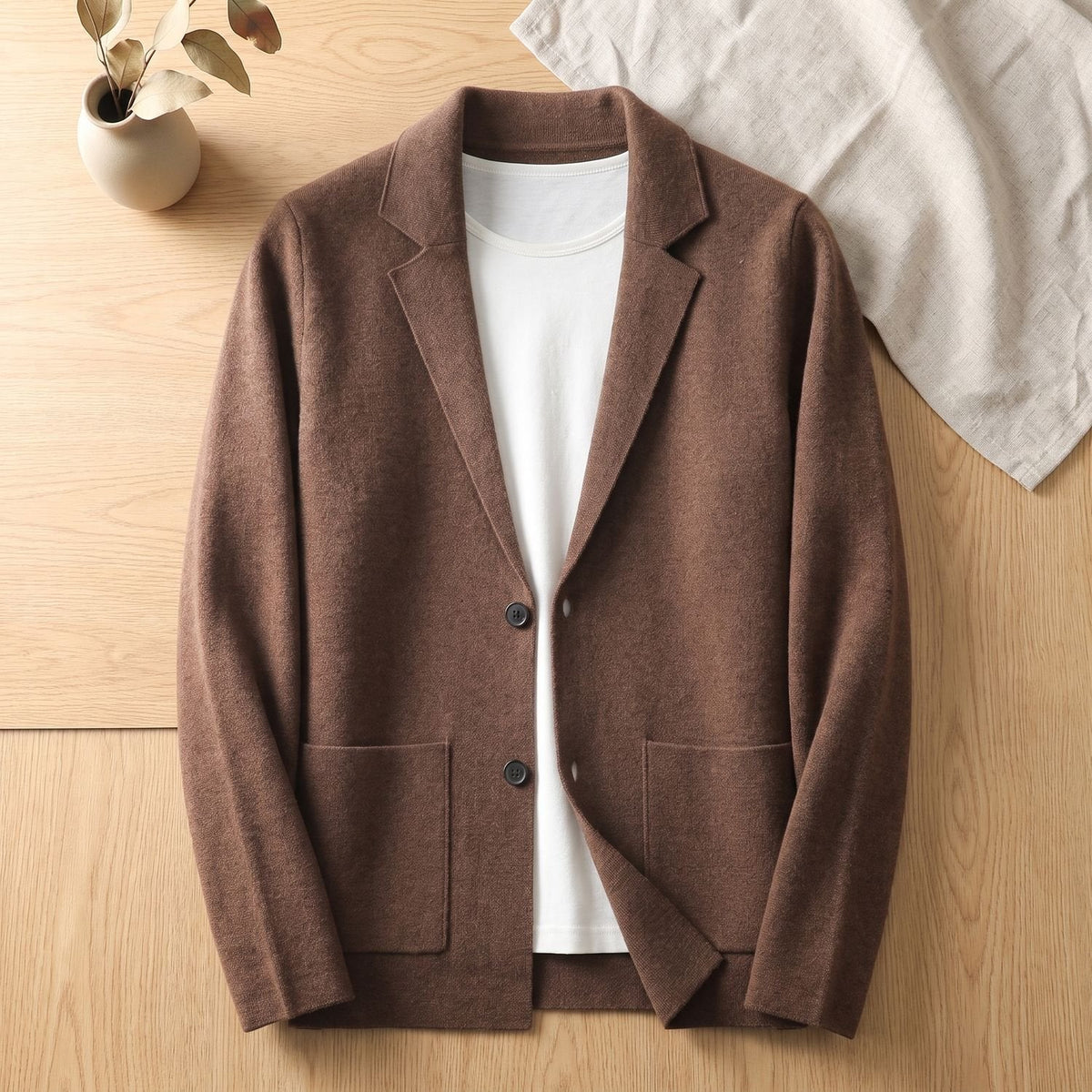 Oliver | Men's Pure Cashmere Button-Front Blazer-Style Cardigan