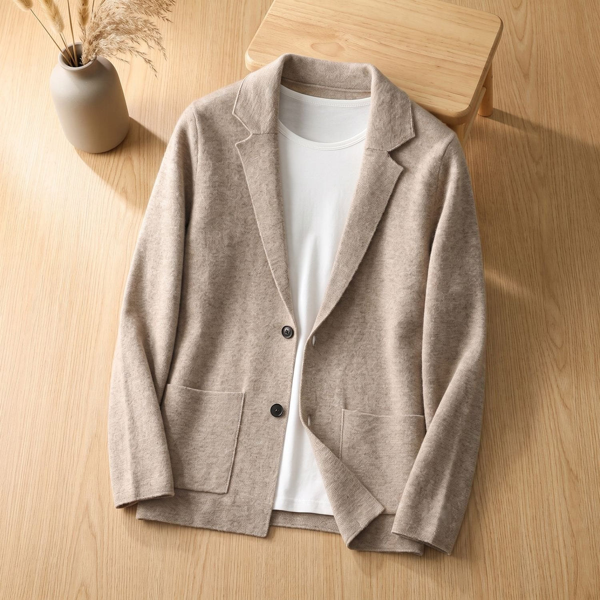 Oliver | Men's Pure Cashmere Button-Front Blazer-Style Cardigan