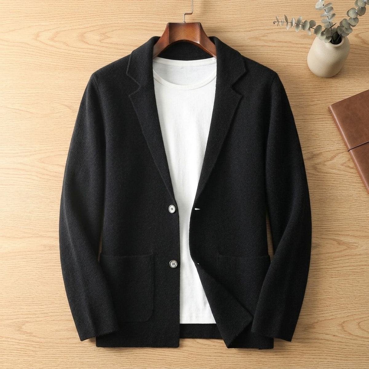 Oliver | Men's Pure Cashmere Button-Front Blazer-Style Cardigan