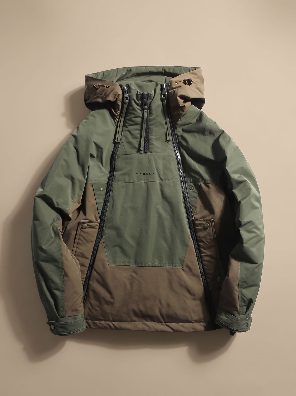 Sebastian | Men's Quilted Hooded Half-Zip Anorak Jacket