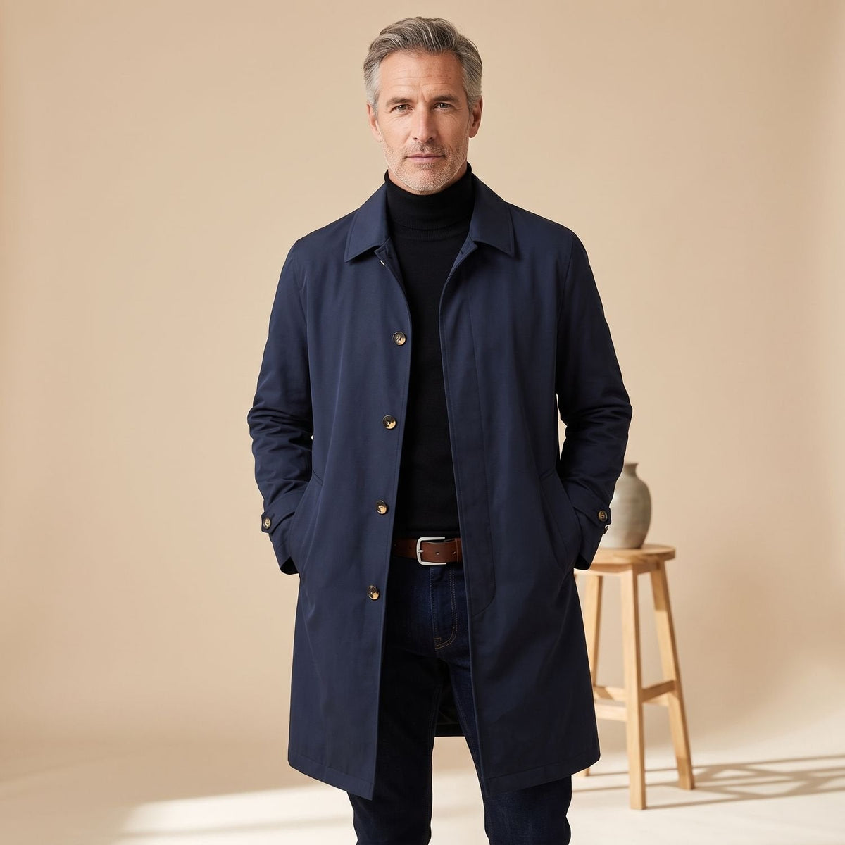 Jackson | Men's Regular-Fit Button-Front Weather-Resistant Trench Coat