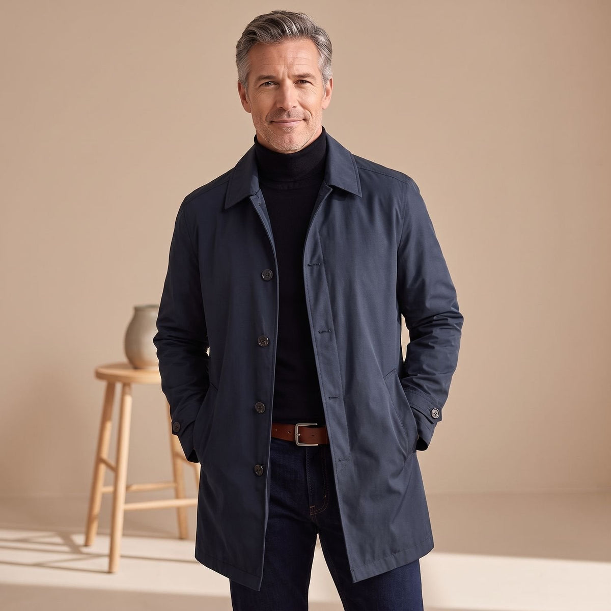 Jackson | Men's Regular-Fit Button-Front Weather-Resistant Trench Coat