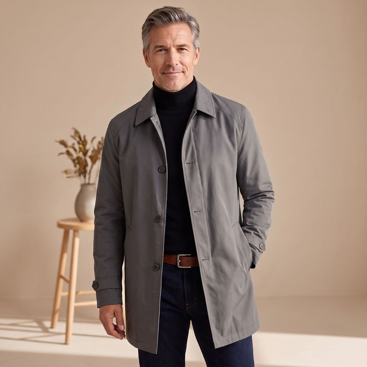 Jackson | Men's Regular-Fit Button-Front Weather-Resistant Trench Coat