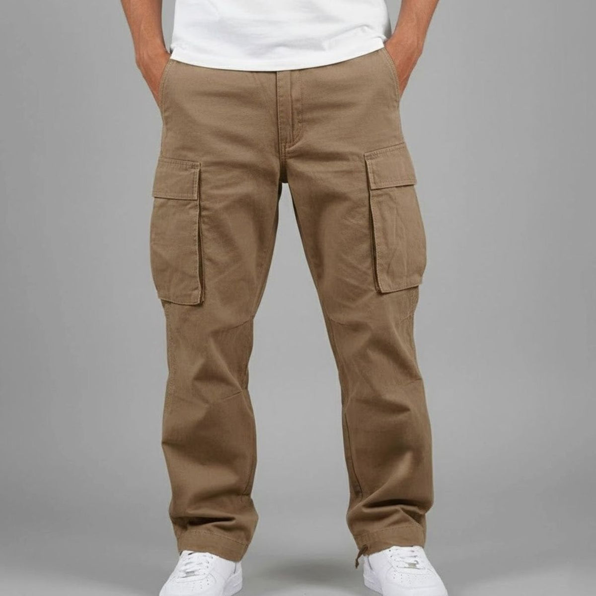 Men's Relaxed Fit Multi-Pocket Streetwear Cargo Pants