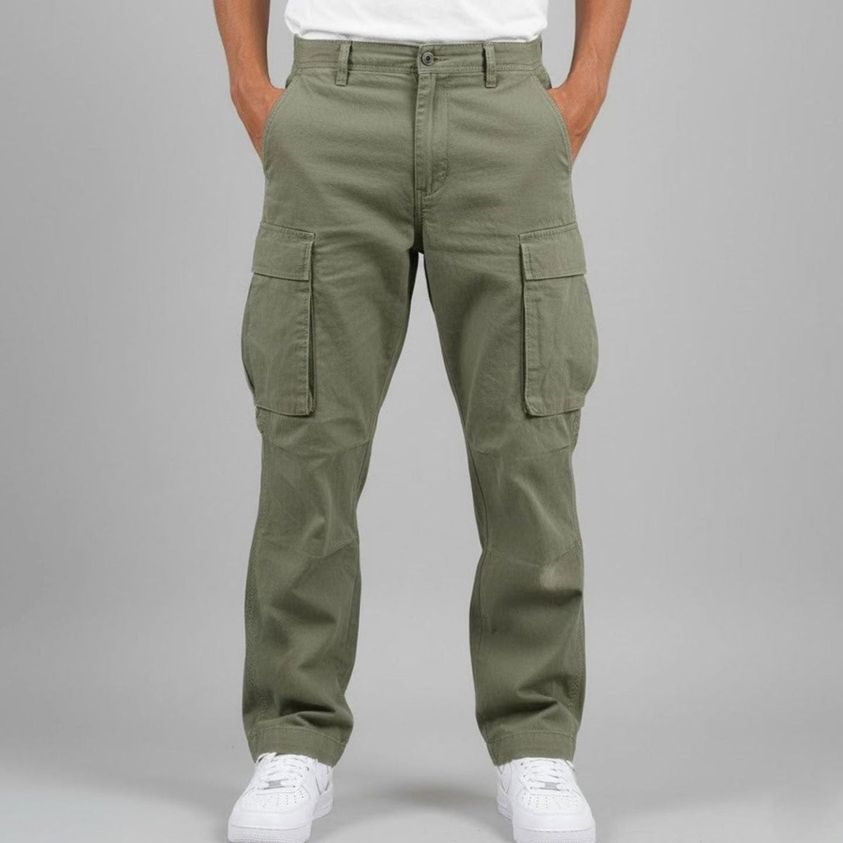 Men's Relaxed Fit Multi-Pocket Streetwear Cargo Pants