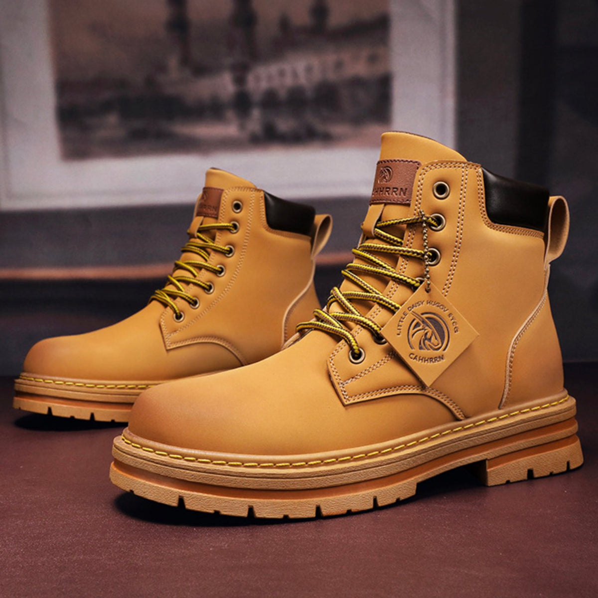 Men's Rugged Lace-Up Ankle Hiking Boots