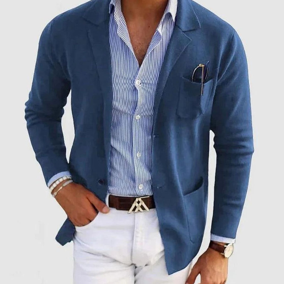 Men's Slim Fit Blazer Notch Lapel Button-Front Sport Coat