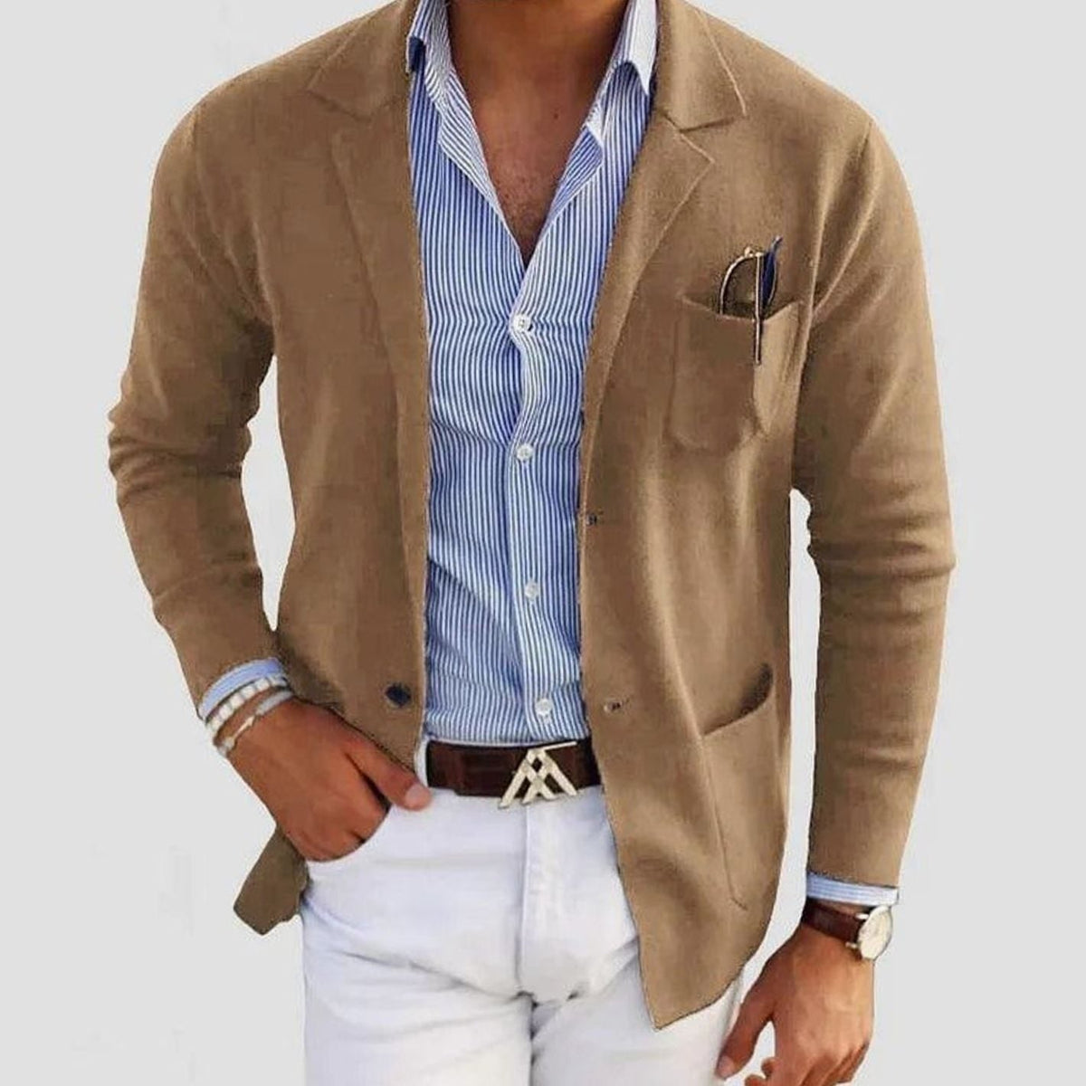 Men's Slim Fit Blazer Notch Lapel Button-Front Sport Coat