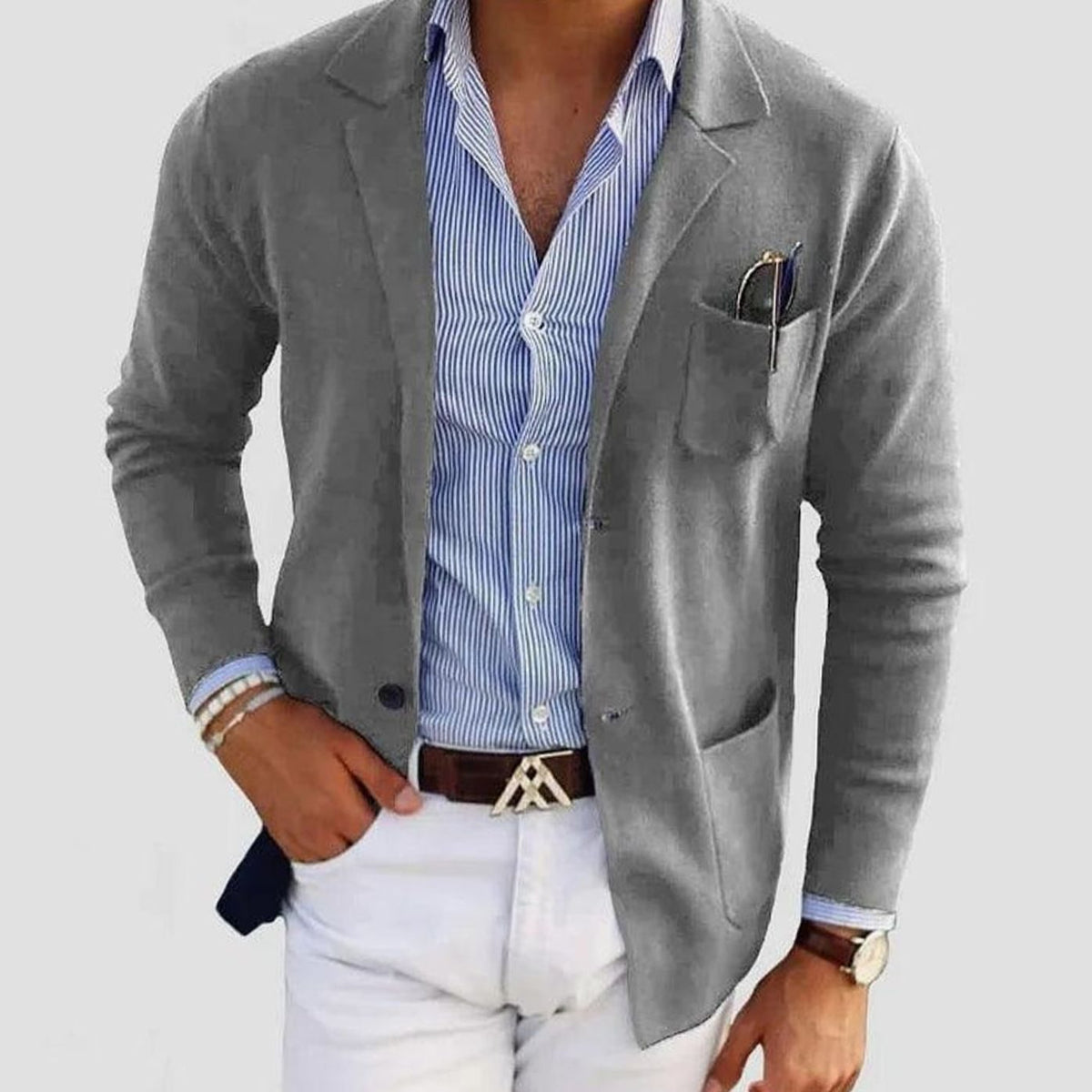 Men's Slim Fit Blazer Notch Lapel Button-Front Sport Coat