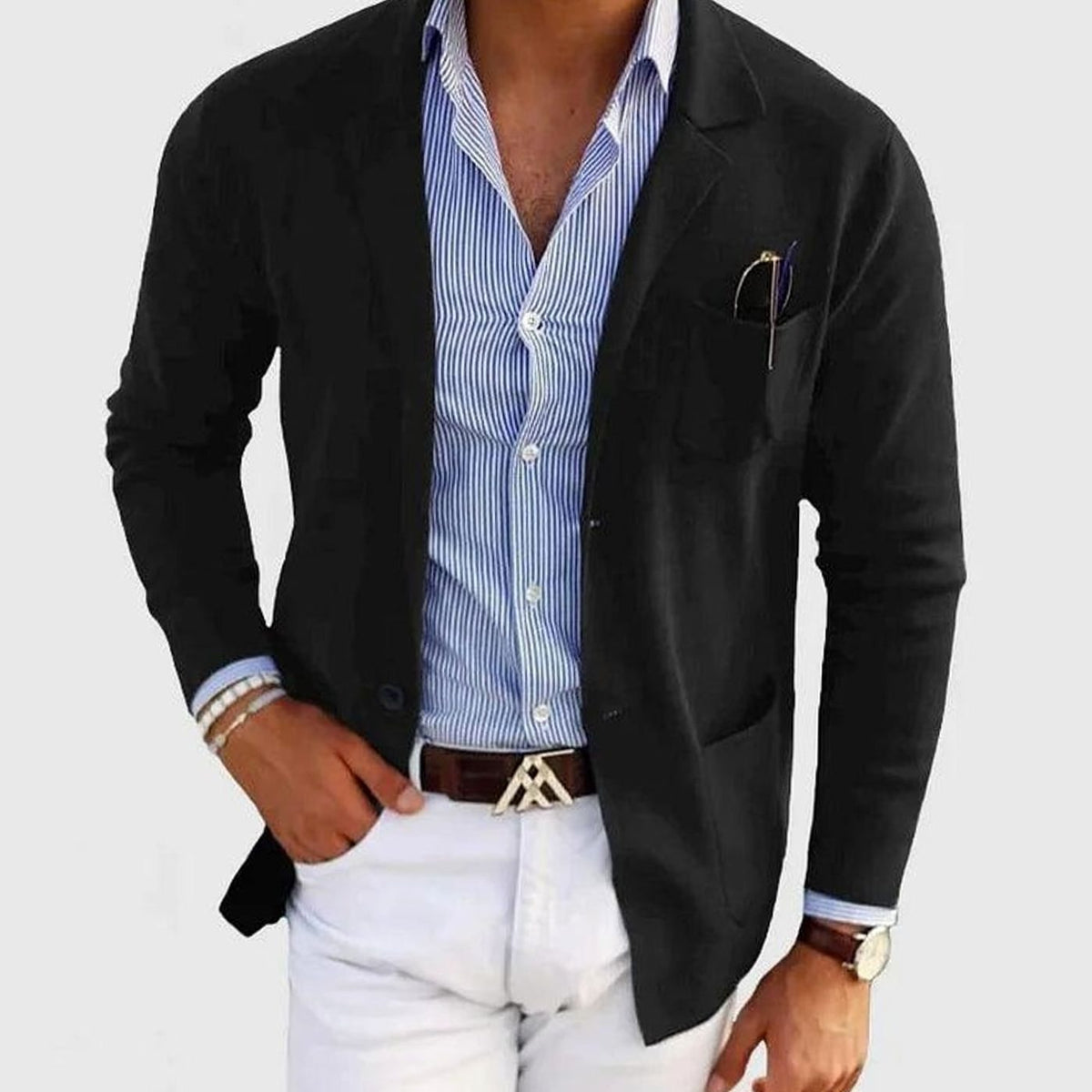 Men's Slim Fit Blazer Notch Lapel Button-Front Sport Coat
