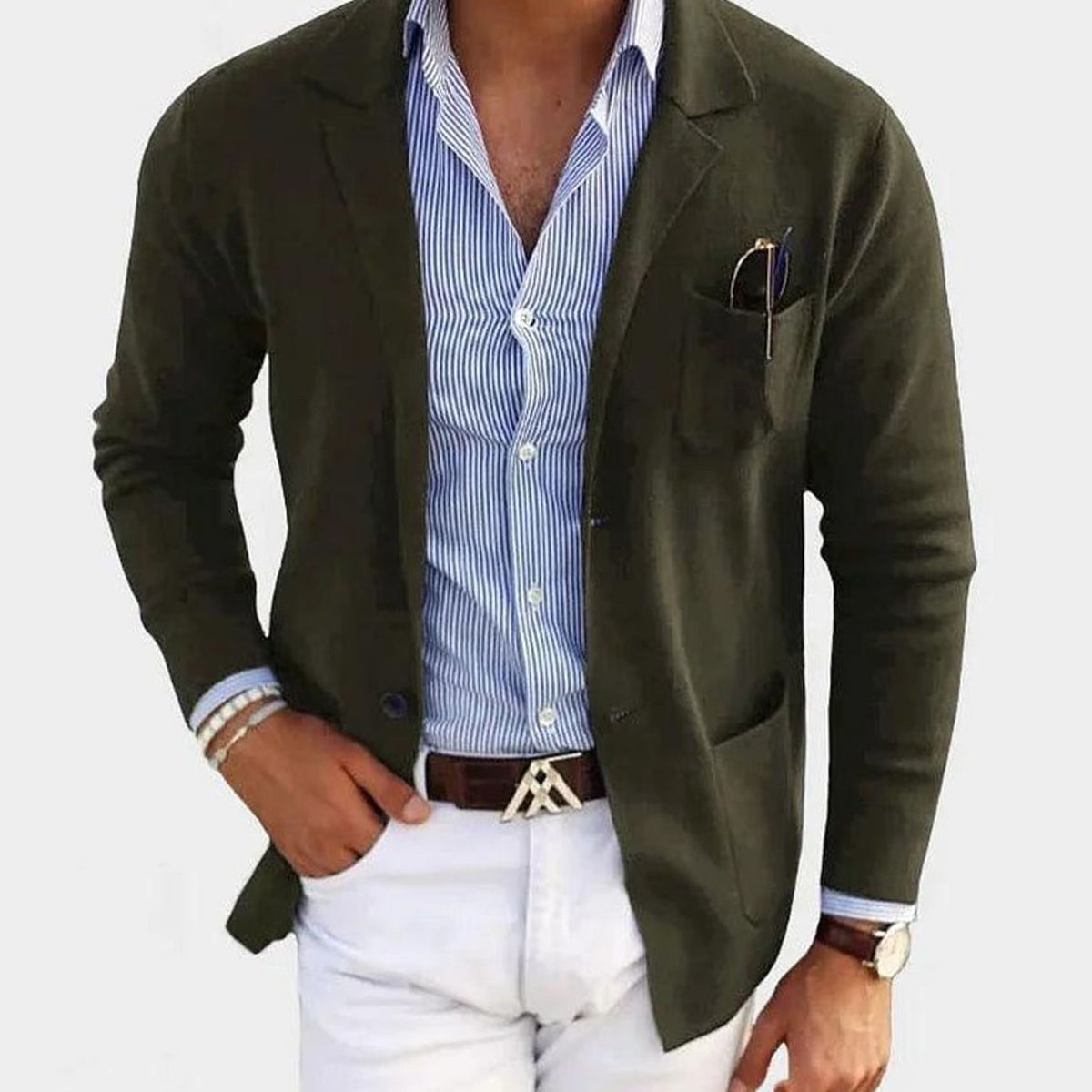Men's Slim Fit Blazer Notch Lapel Button-Front Sport Coat