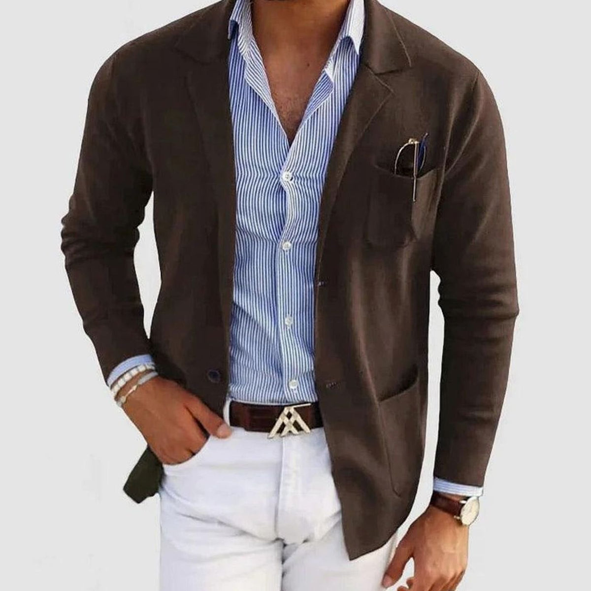 Men's Slim Fit Blazer Notch Lapel Button-Front Sport Coat