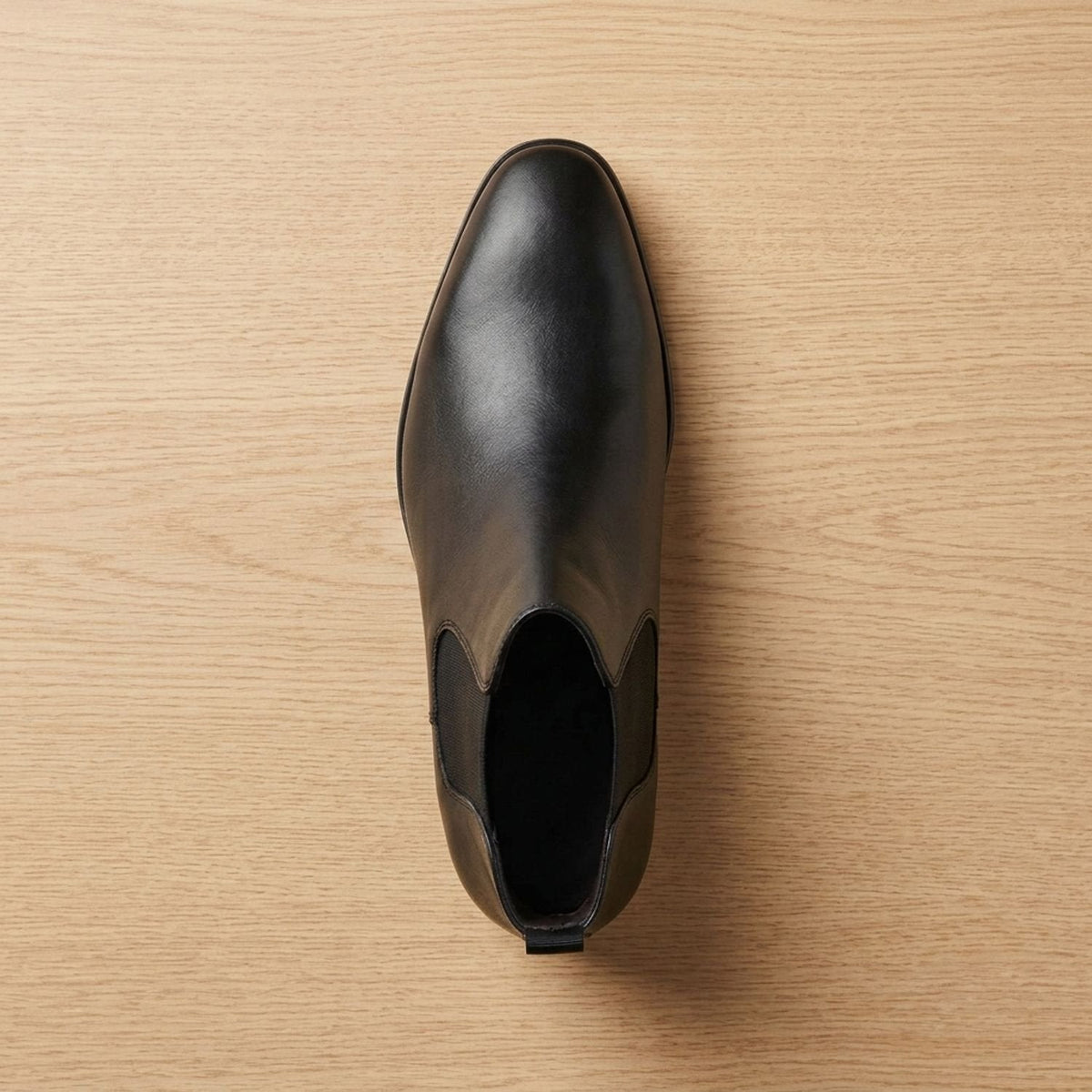 Nathan | Men's Smooth Leather Elastic-Panel Chelsea Boots