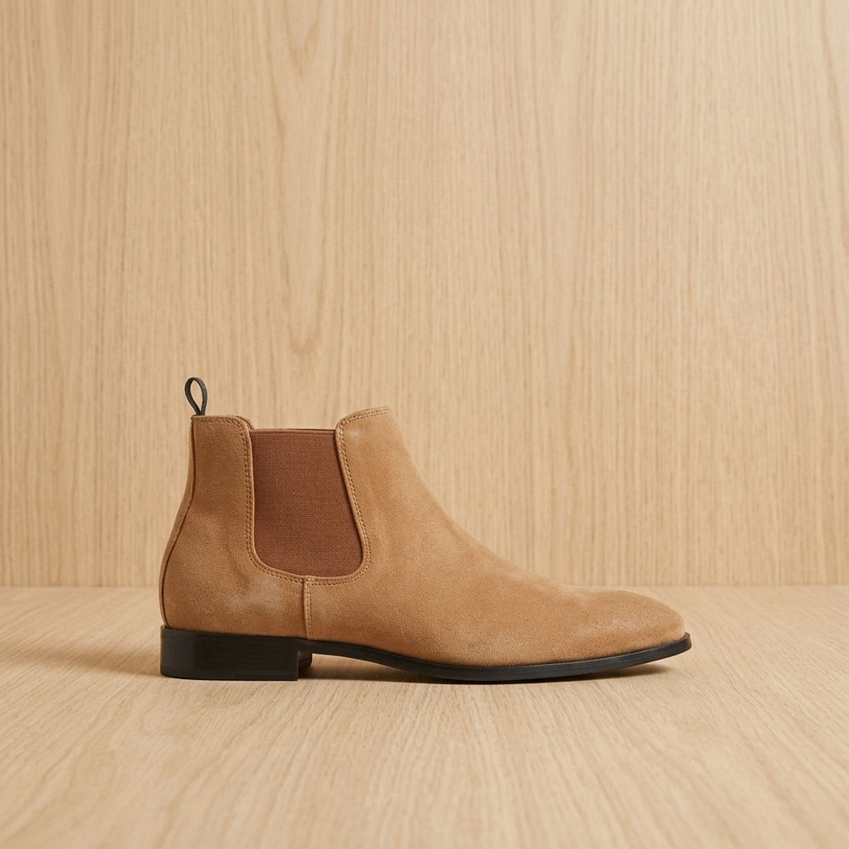 Nathan | Men's Smooth Leather Elastic-Panel Chelsea Boots