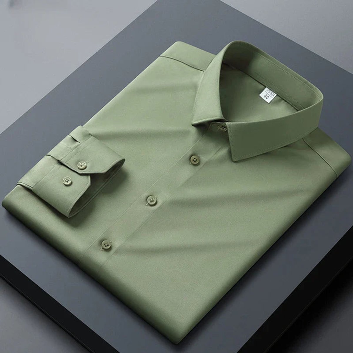 Men's Stretch Wrinkle-Free Long-Sleeve Business Casual Dress Shirt