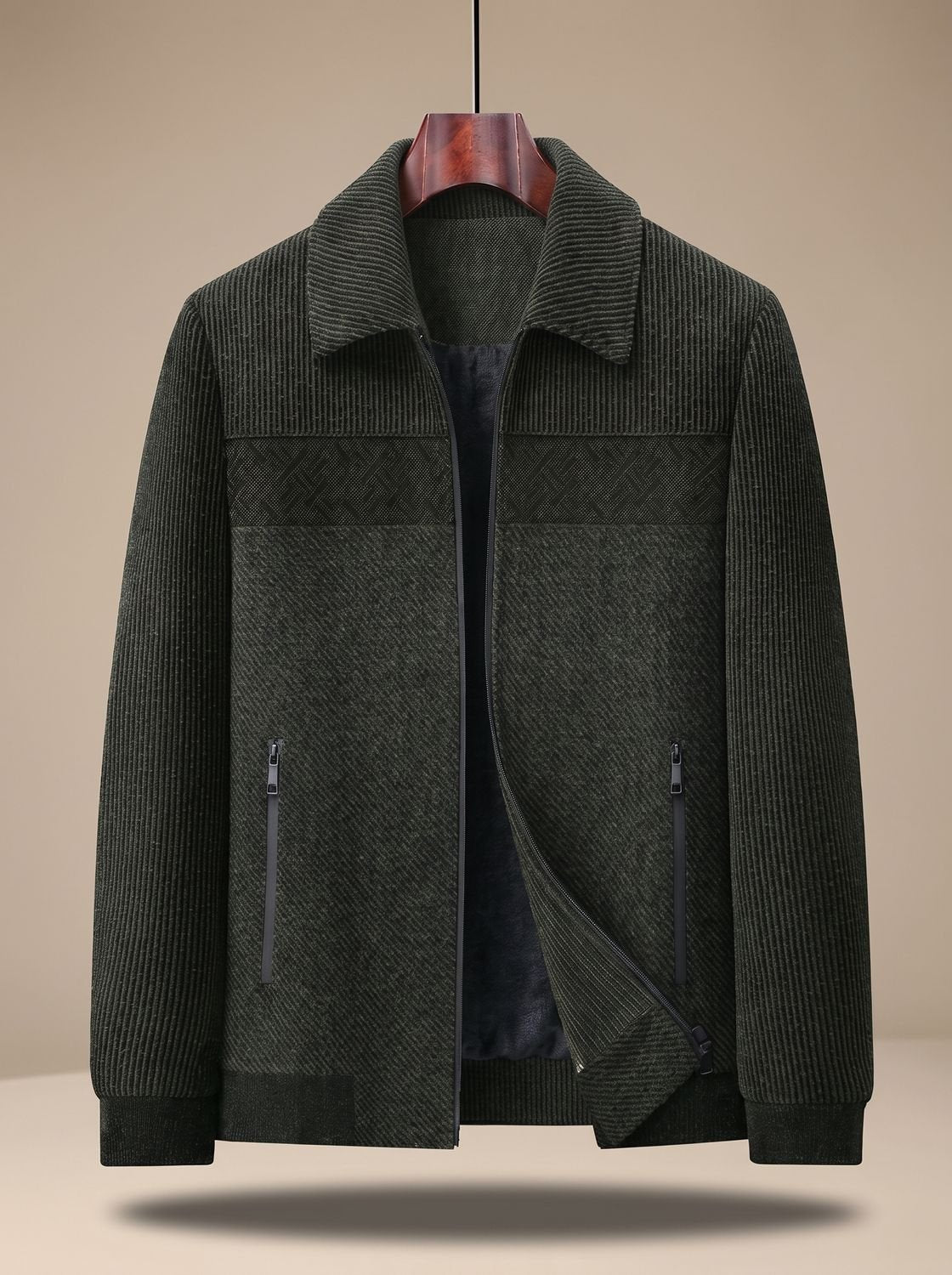 Ryan | Men's Textured Quilted Zip-Front Bomber Jacket