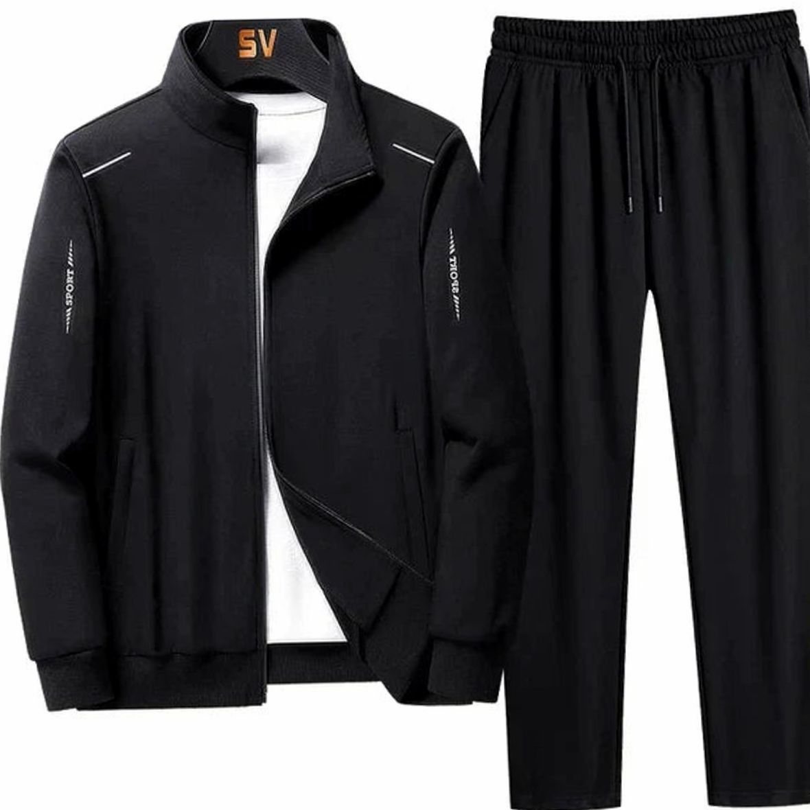 Men's Zip-Up Casual Tracksuit Two-Piece Jogger Set