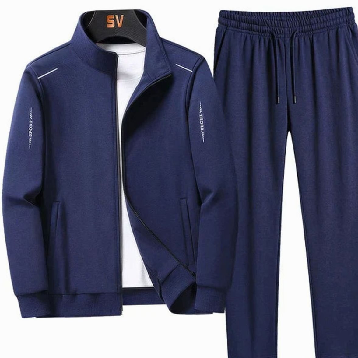 Men's Zip-Up Casual Tracksuit Two-Piece Jogger Set