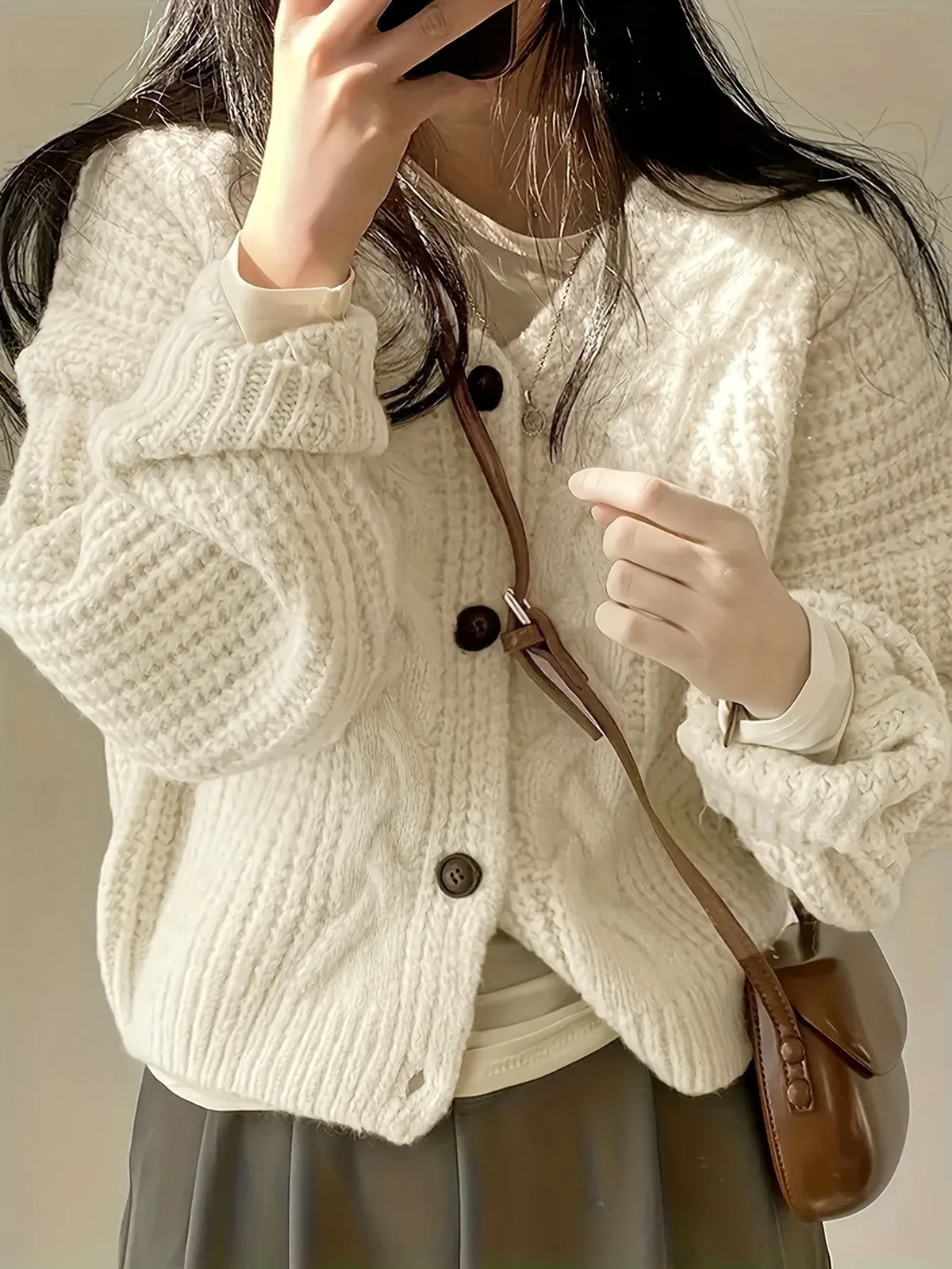 Meredith | Women's Cozy Cable Knit Cardigan