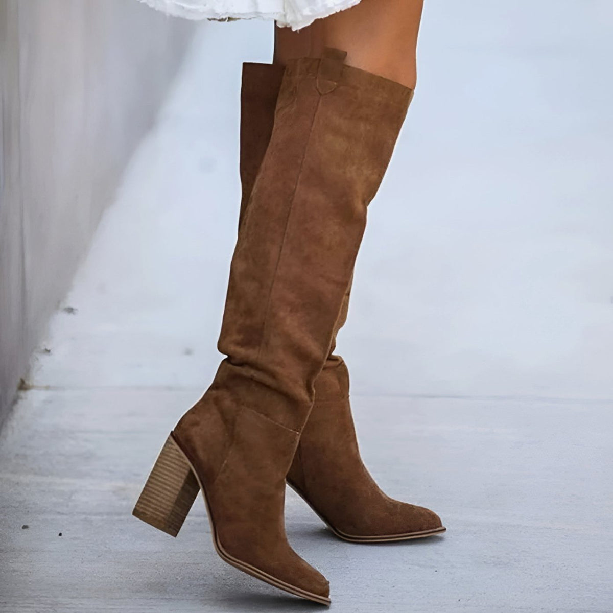 Mieke | Suede Block Heel Over-the-Knee Boots for Women